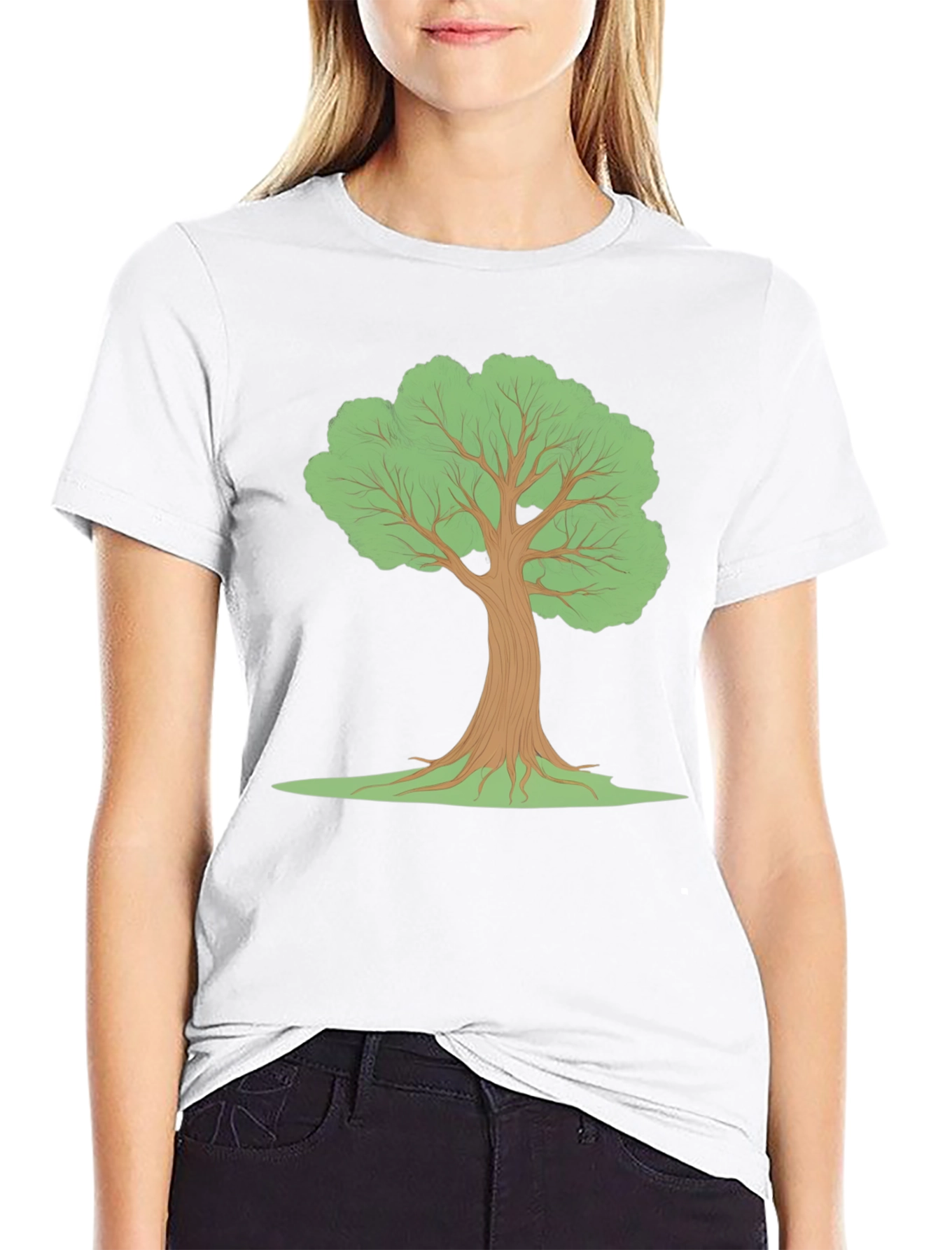 Black T-Shirt with Tree Graphic