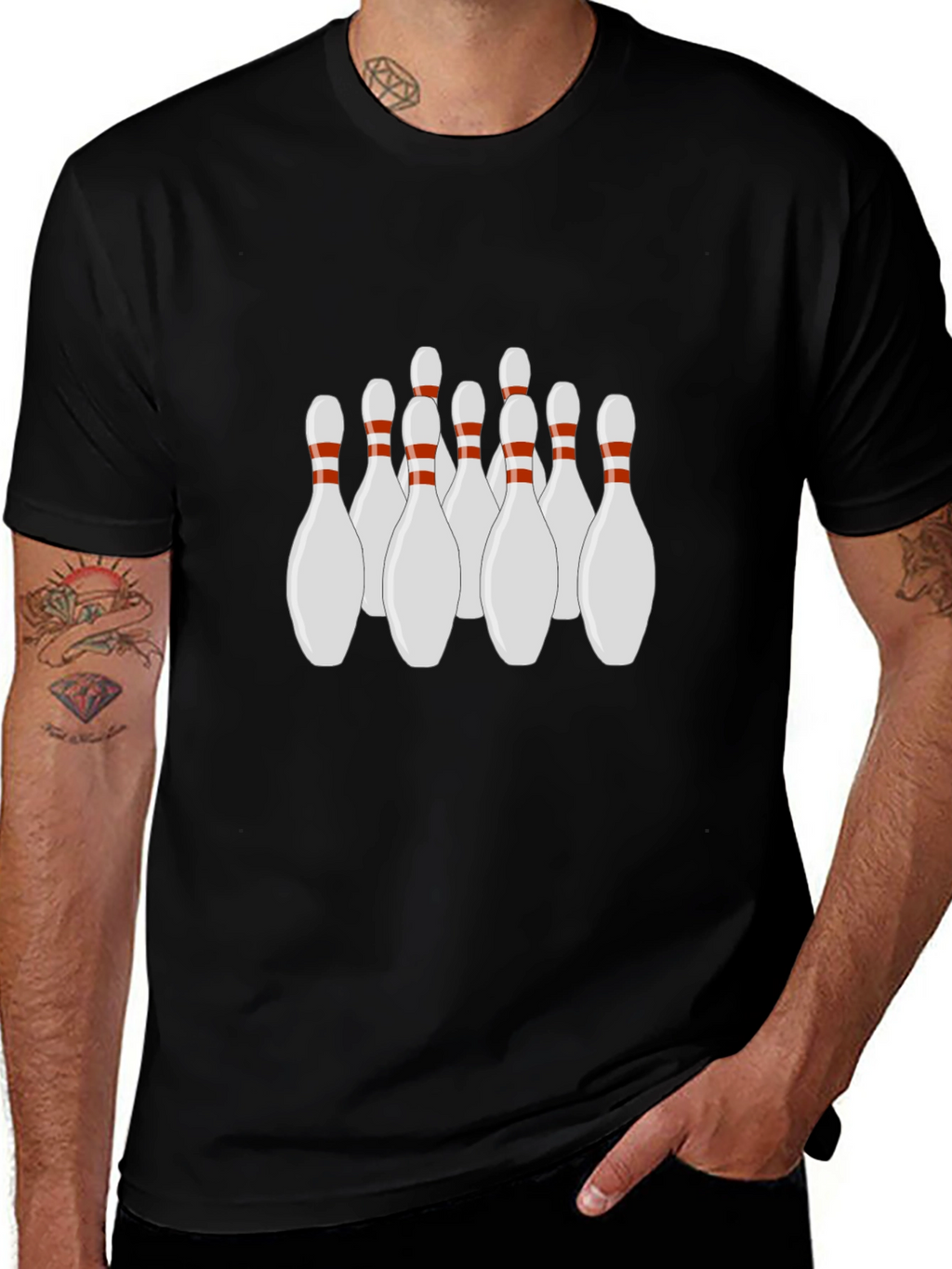 Bowling Pins Graphic T-Shirt - Strike Style!