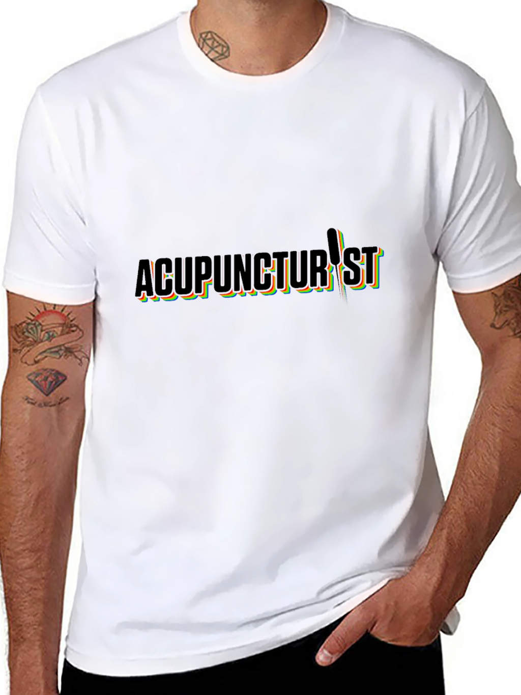 Acupuncturist T-Shirt - Black Crew Neck