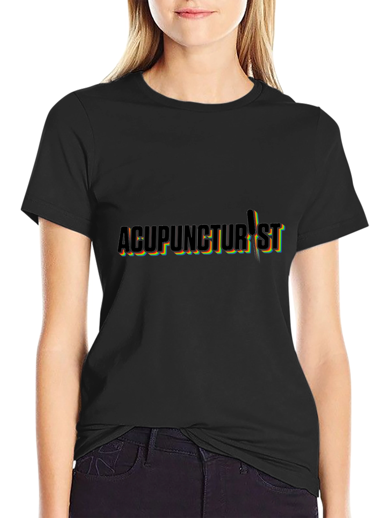 Acupuncturist T-Shirt - Black Crew Neck