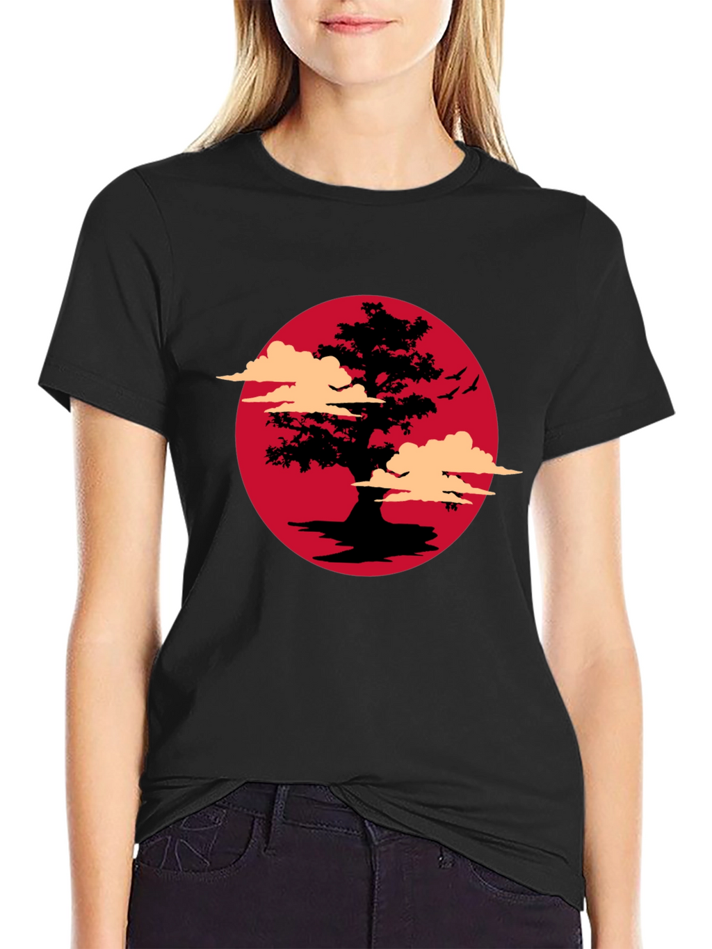 Bonsai Tree Sunset Graphic T-Shirt