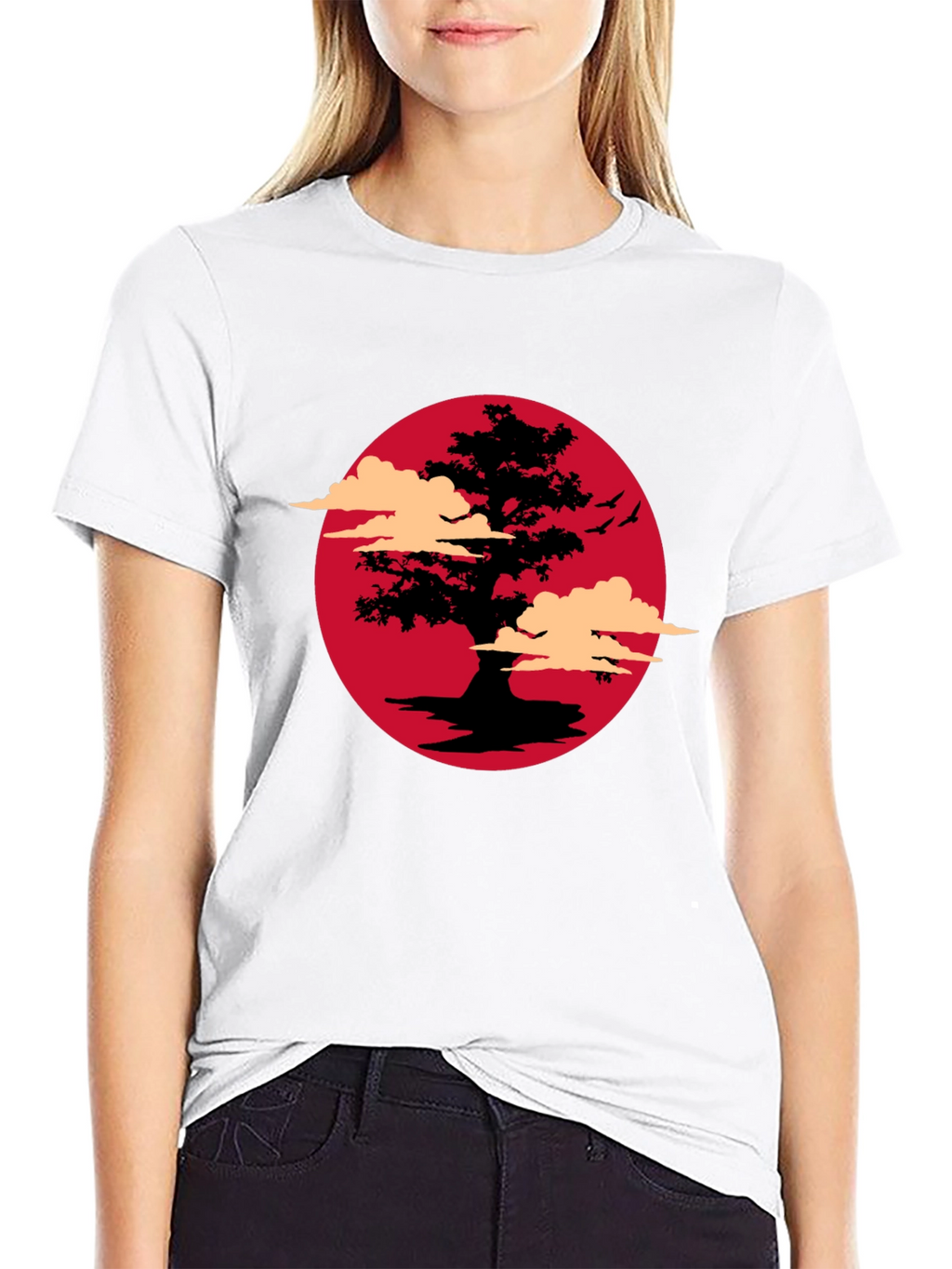Bonsai Tree Sunset Graphic T-Shirt