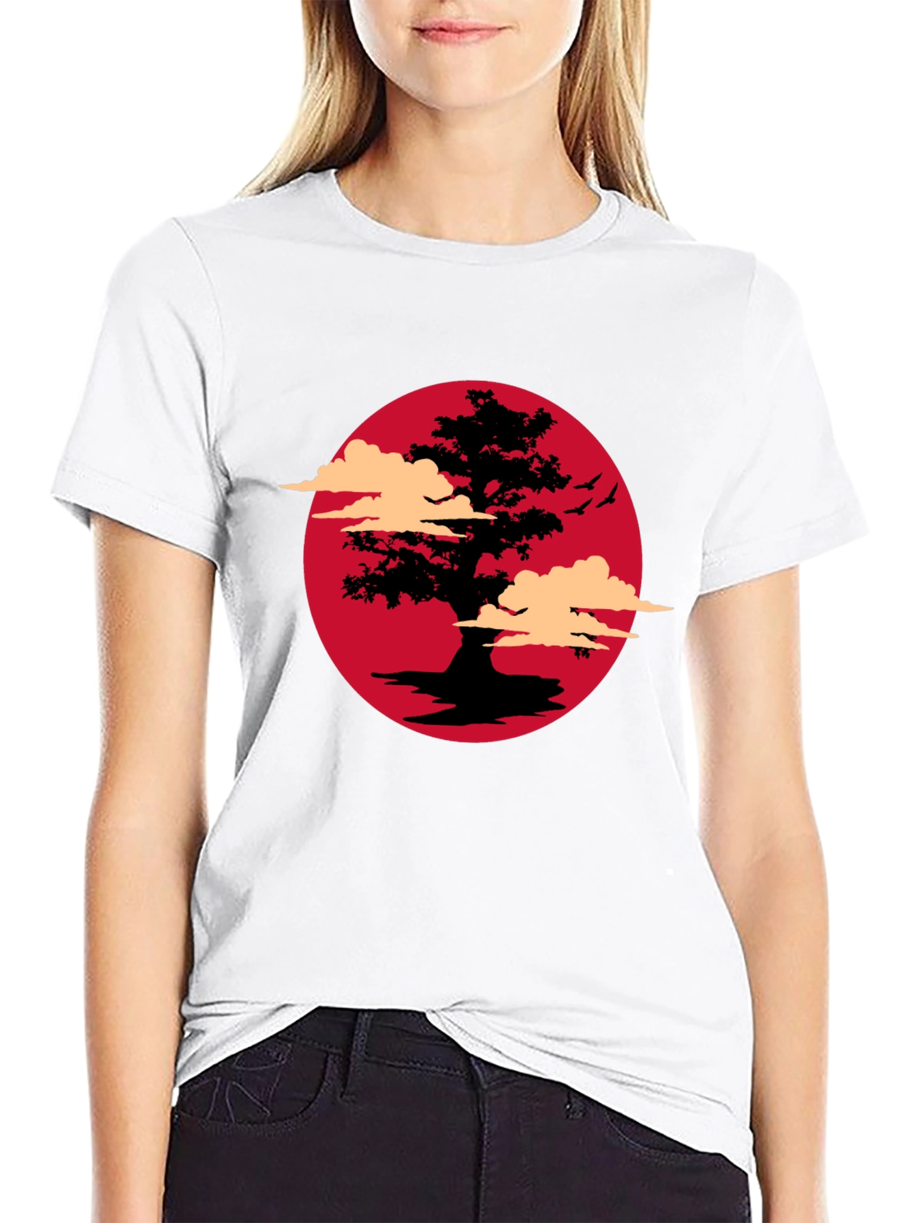 Bonsai Tree Sunset Graphic T-Shirt