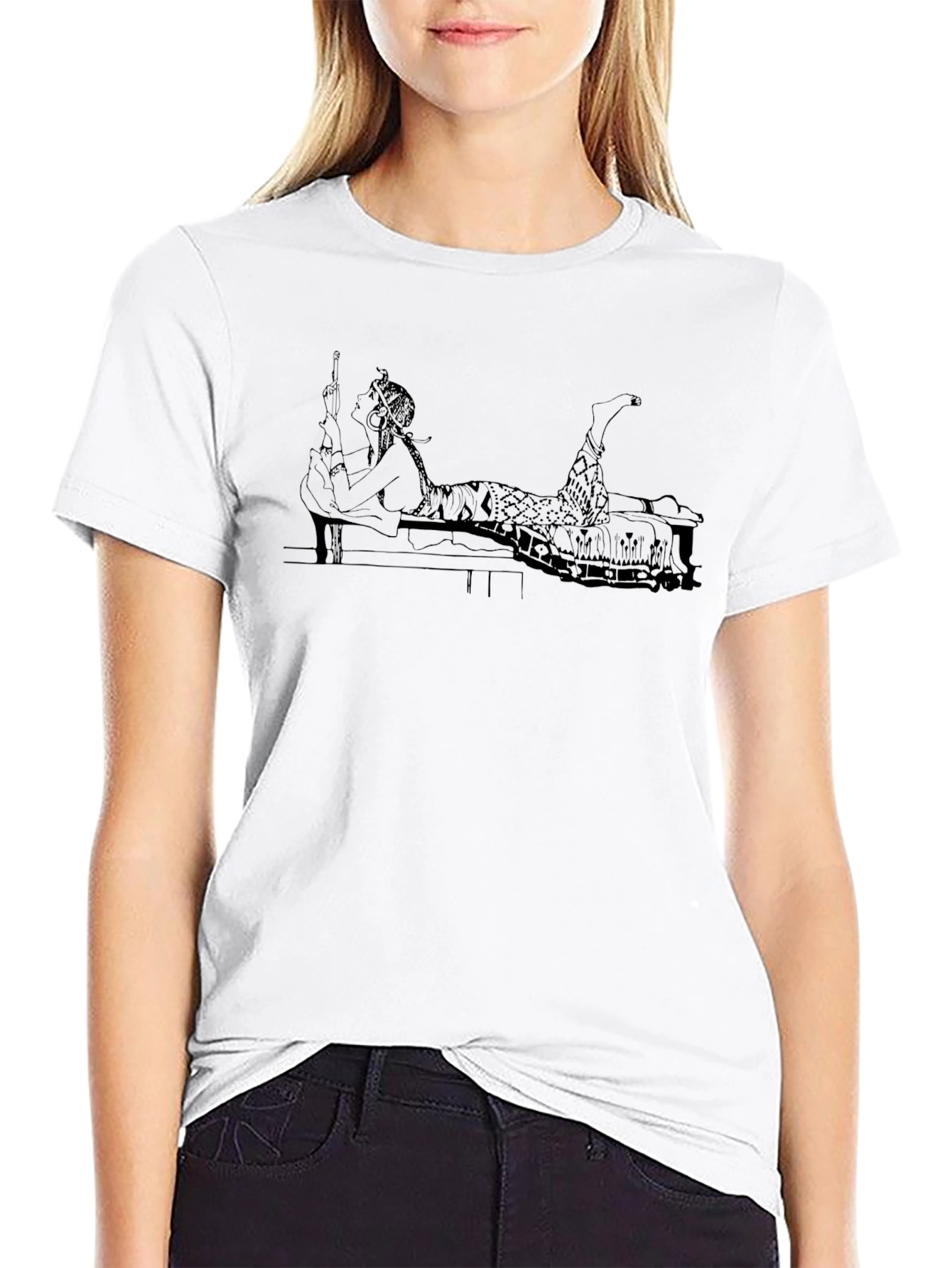 Black T-Shirt with Cleopatra Graphic