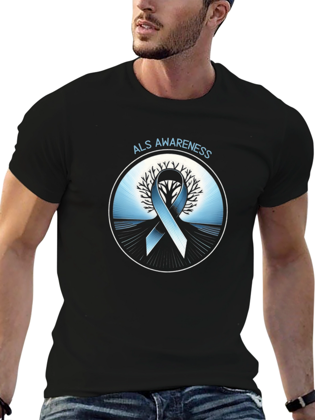 ALS Awareness Ribbon Graphic T-Shirt