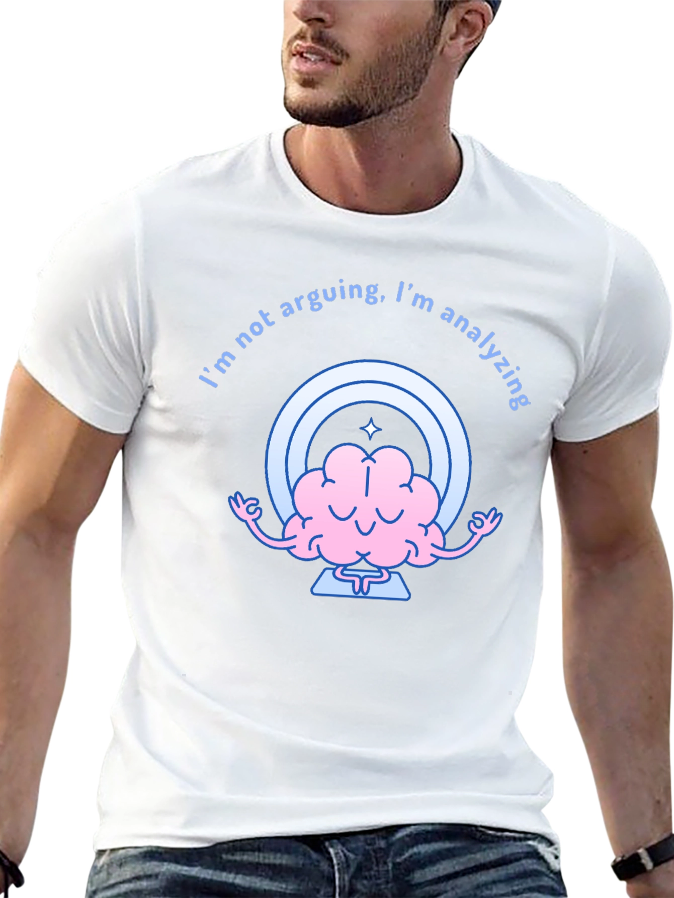Analyzing Brain Graphic Tee - Funny Thinking Shirt