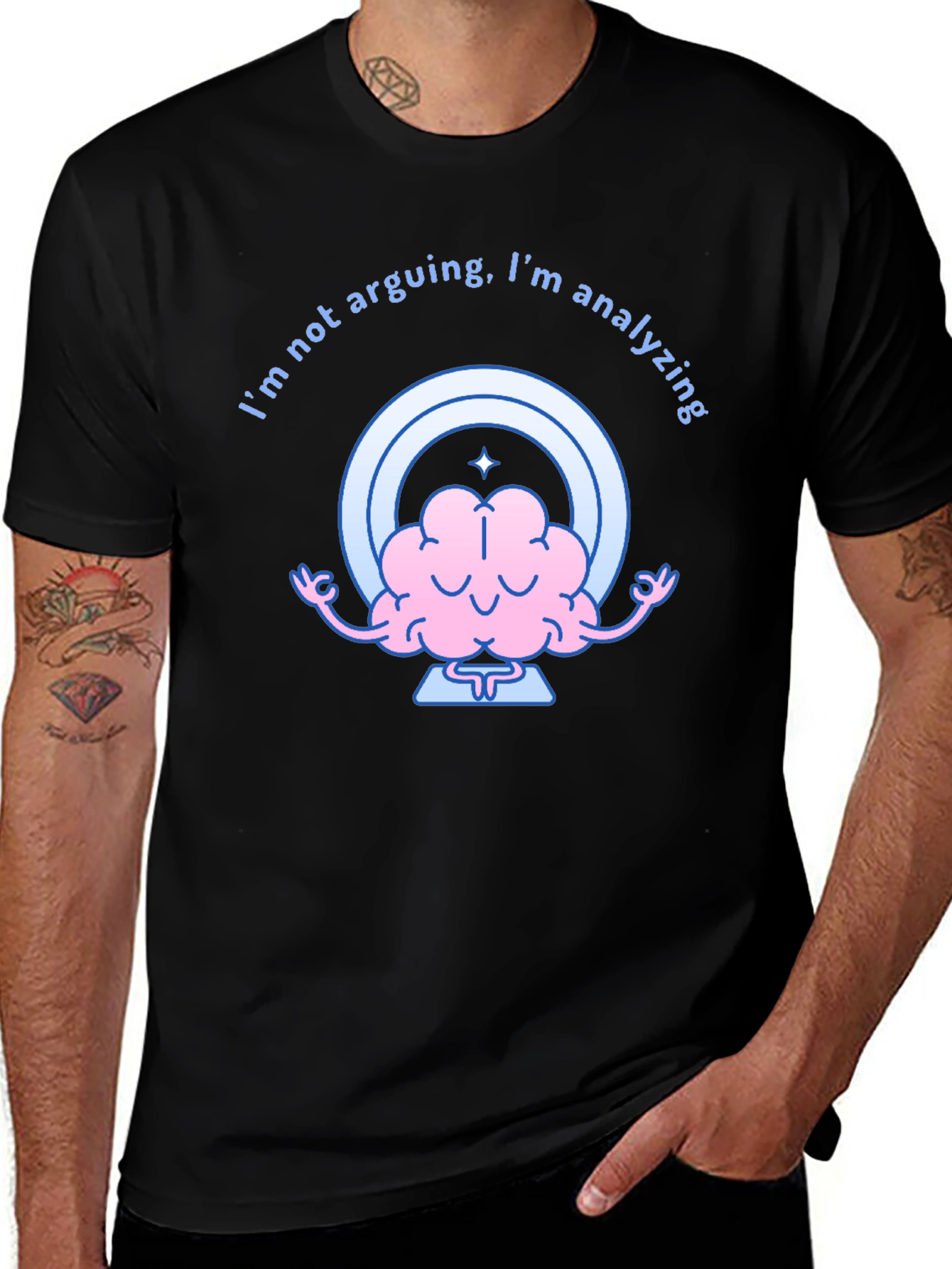 Analyzing Brain Graphic Tee - Funny Thinking Shirt