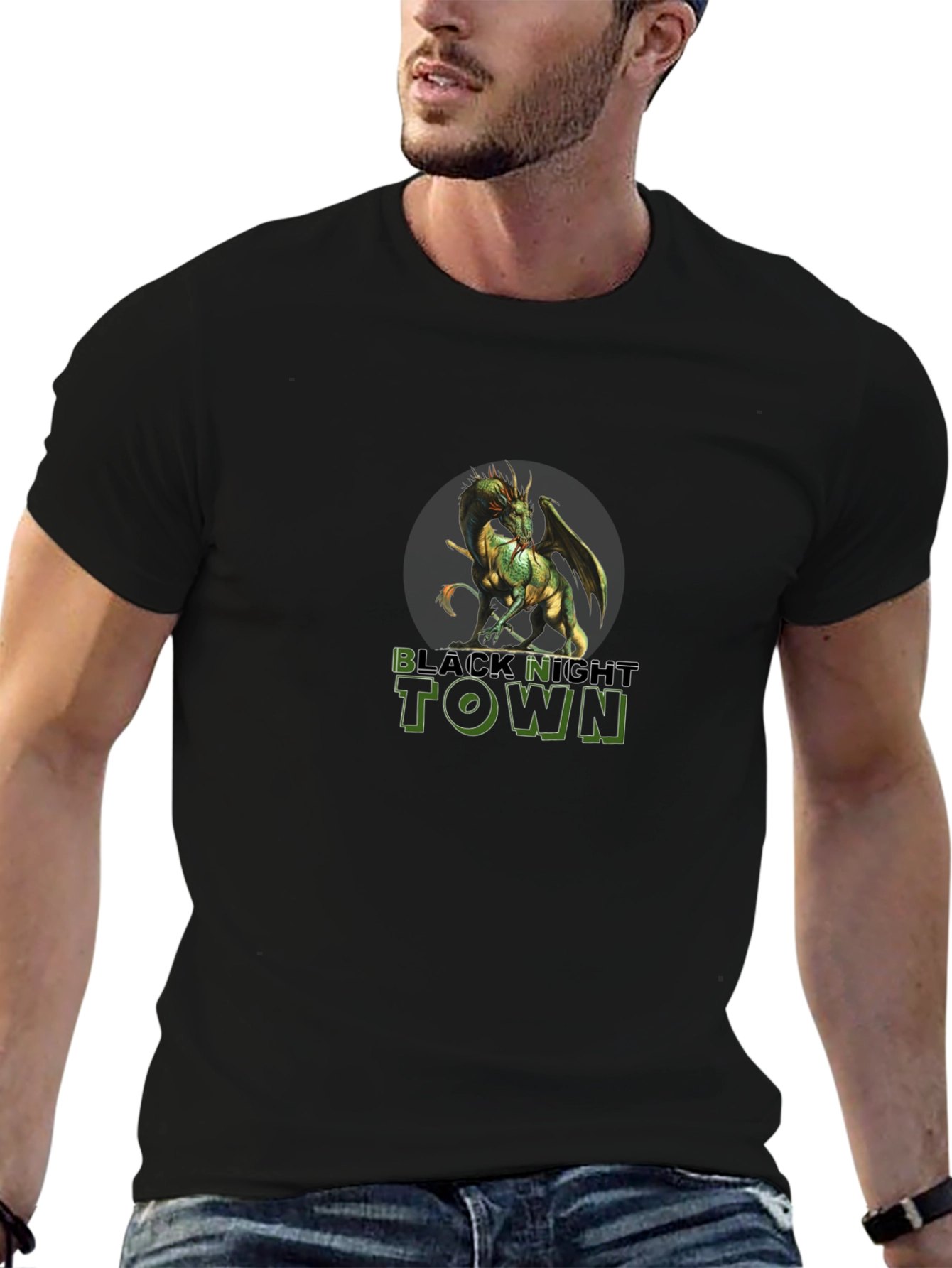 Black Knight Town Dragon Graphic Tee