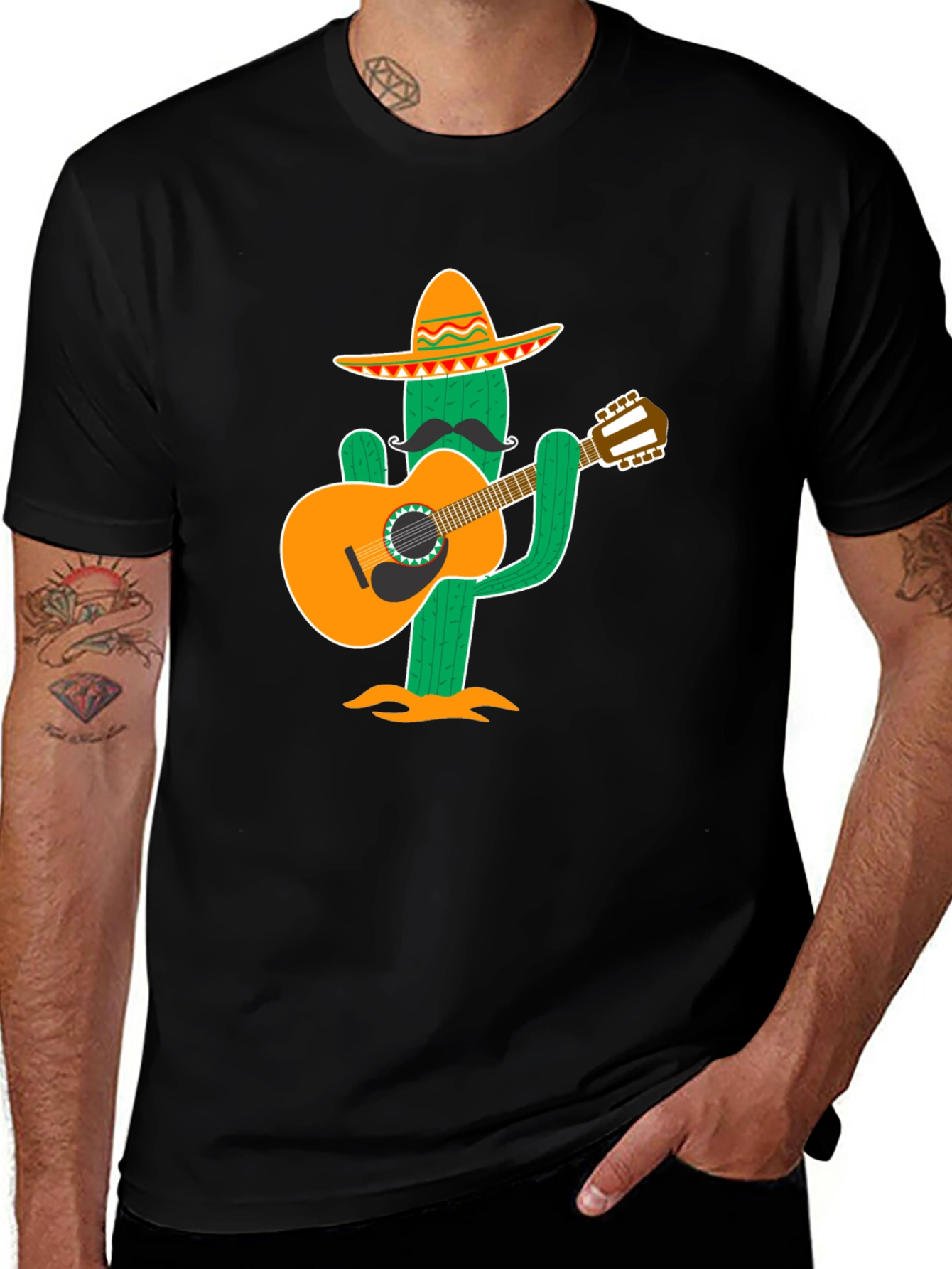 Cactus Musician T-Shirt - Cool Graphic Tee