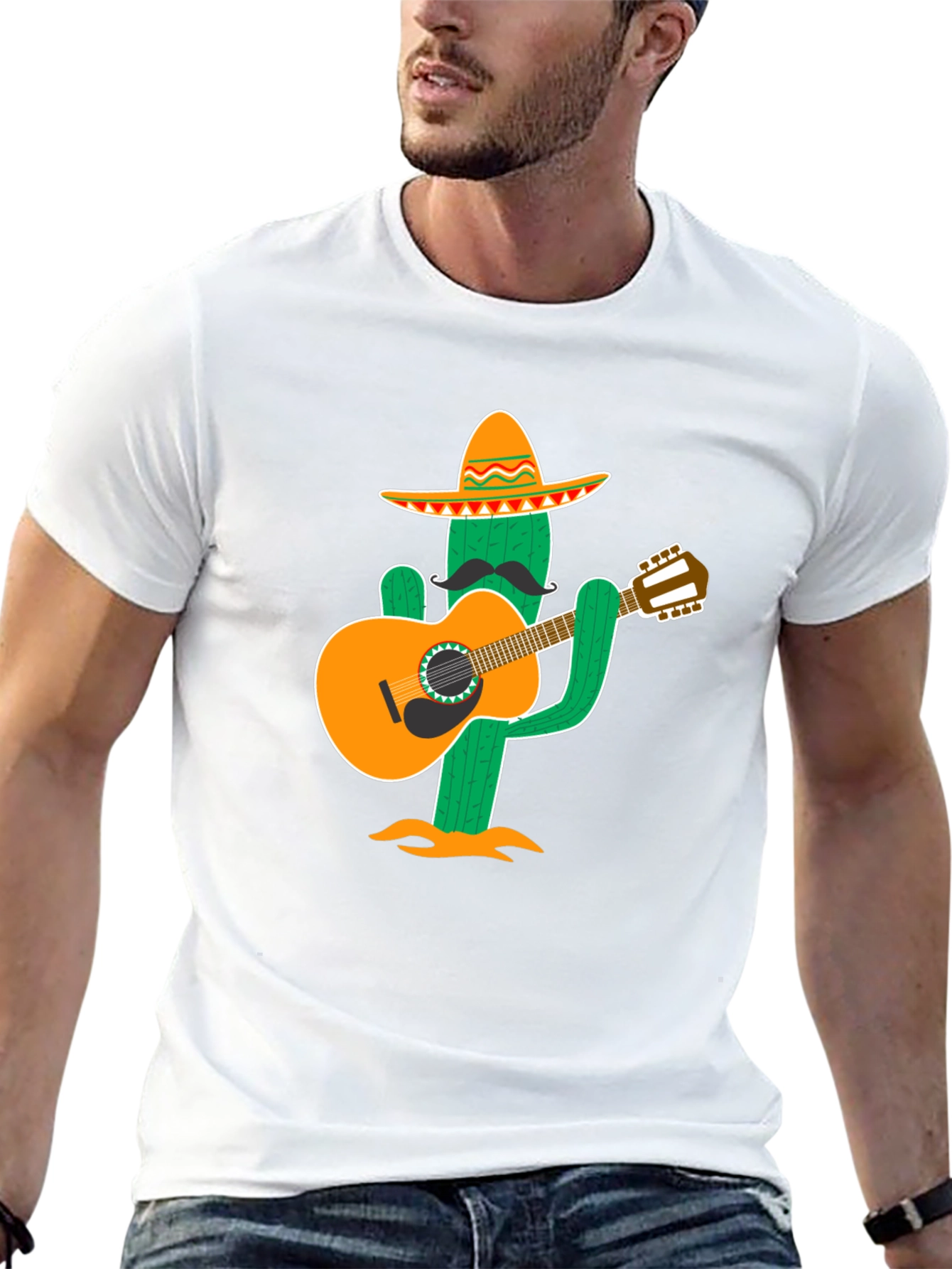 Cactus Musician T-Shirt - Cool Graphic Tee