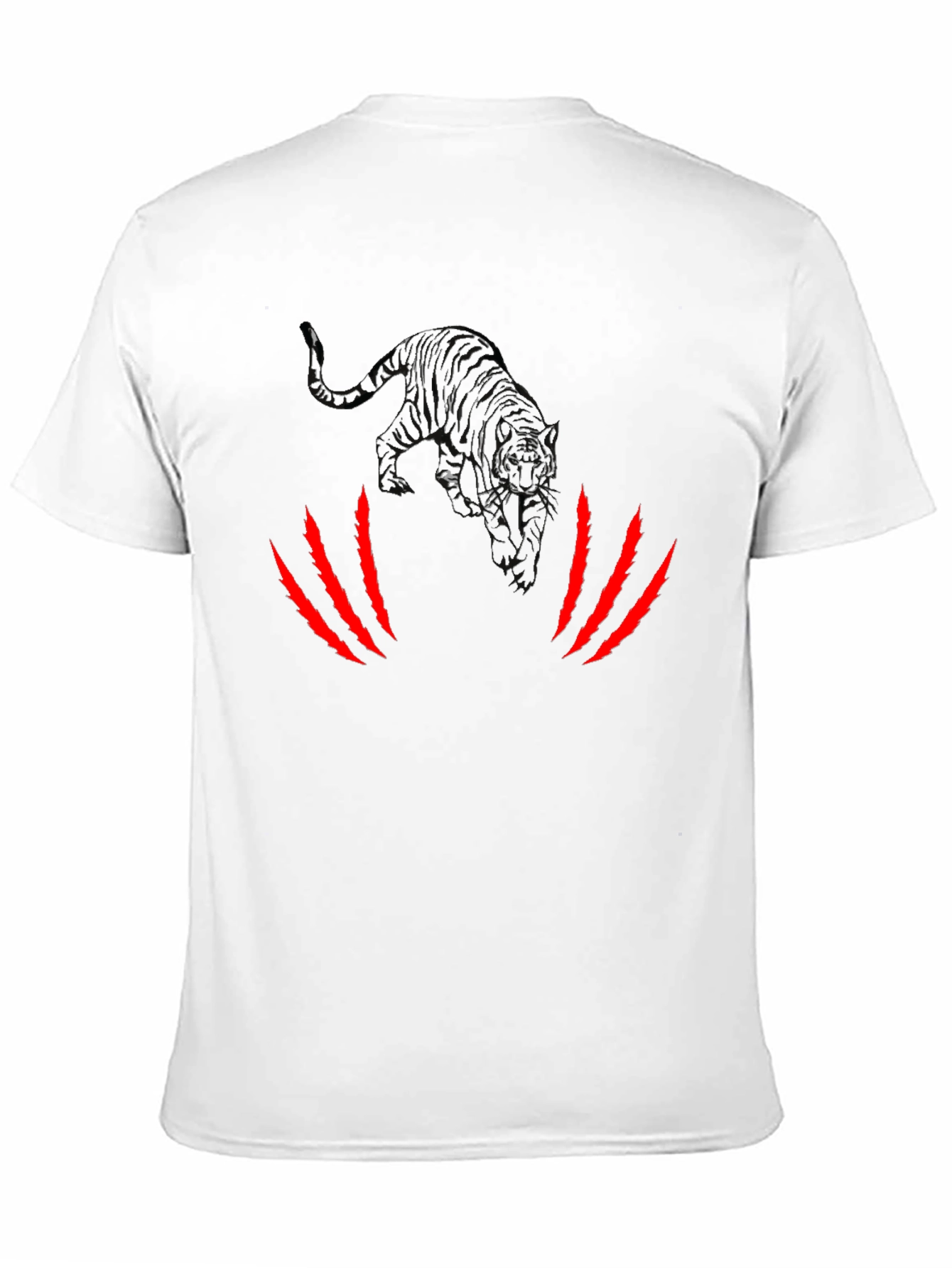 Black Tiger Graphic Tee - Claw Marks Design