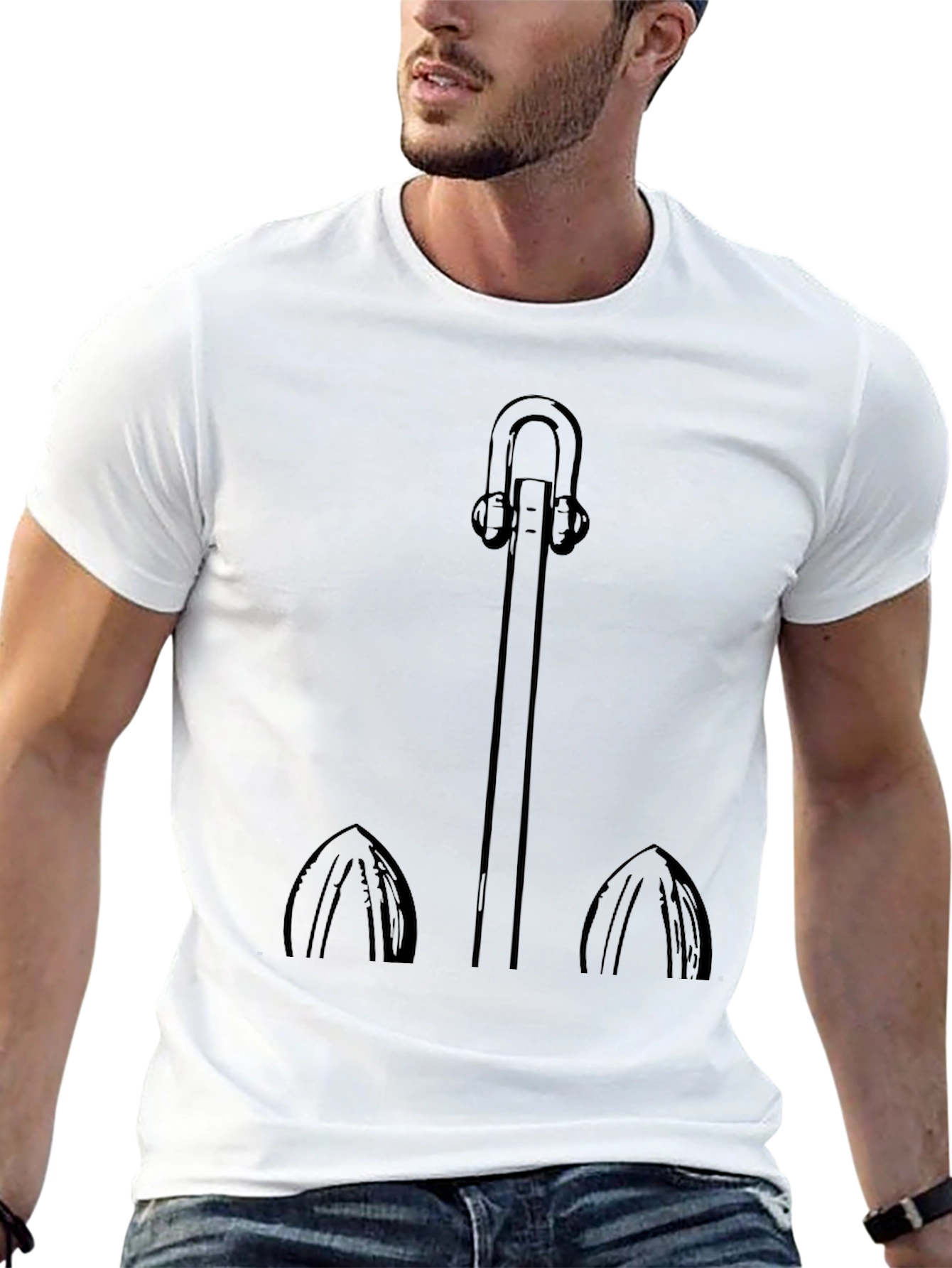 Anchor Graphic Tee - Black Casual Comfort