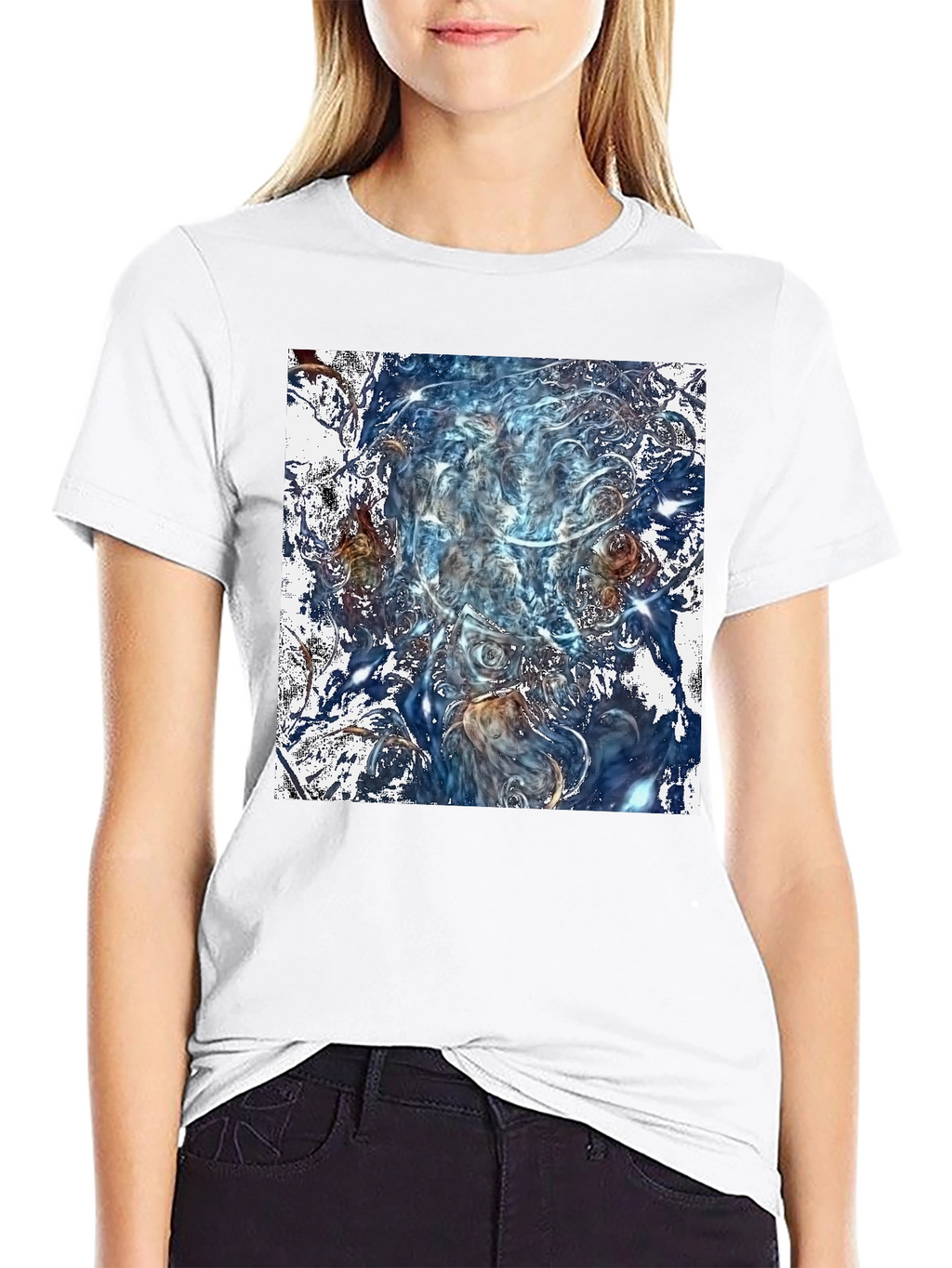 Abstract Art Graphic Print Black T-Shirt