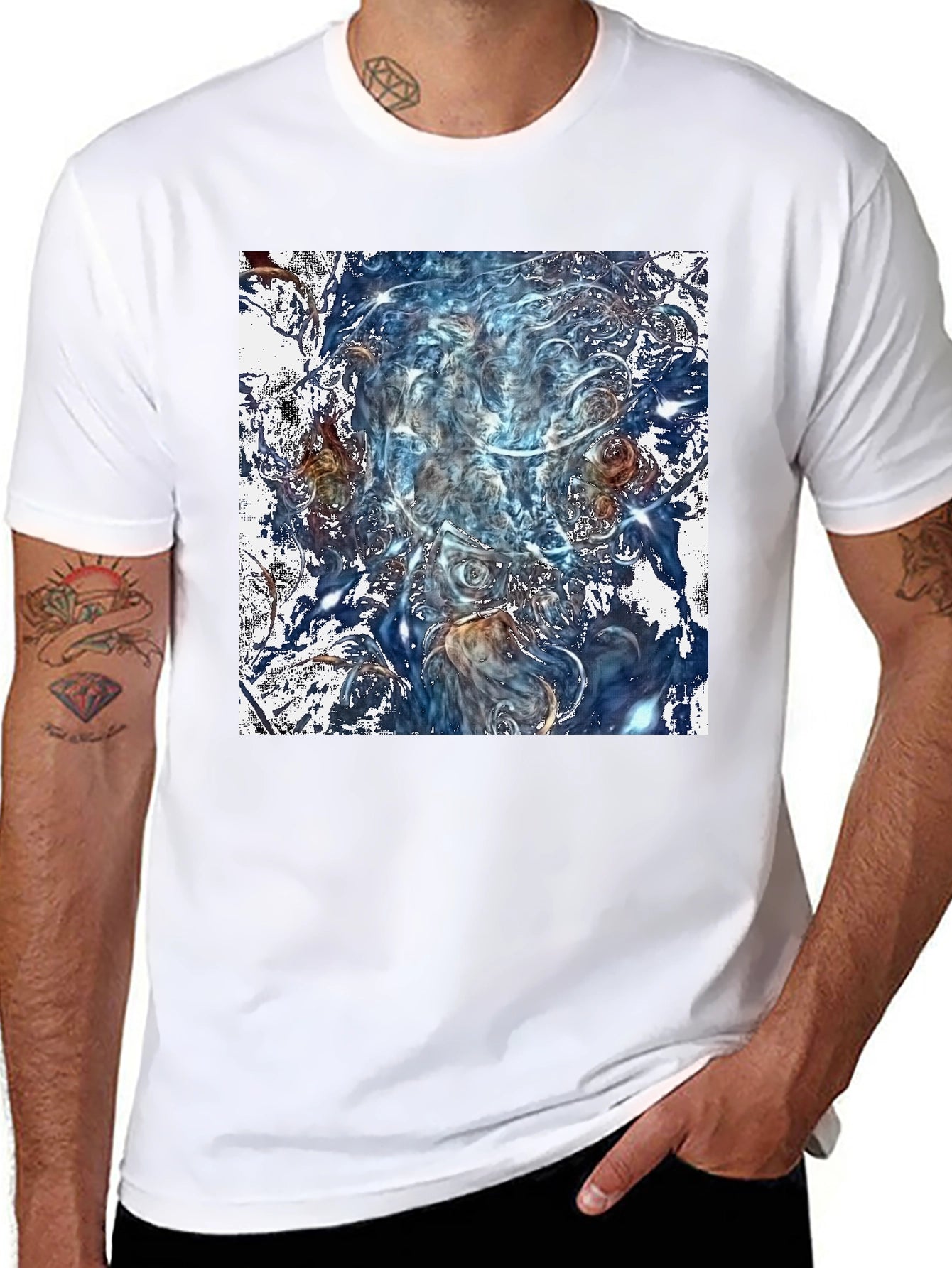 Abstract Art Graphic Print Black T-Shirt