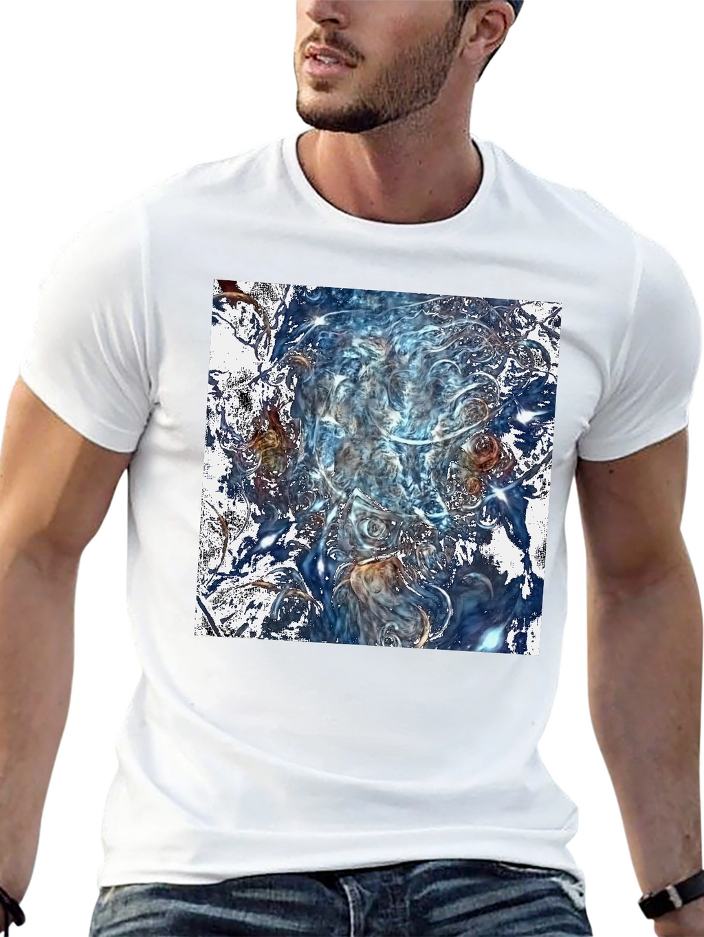 Abstract Art Graphic Print Black T-Shirt