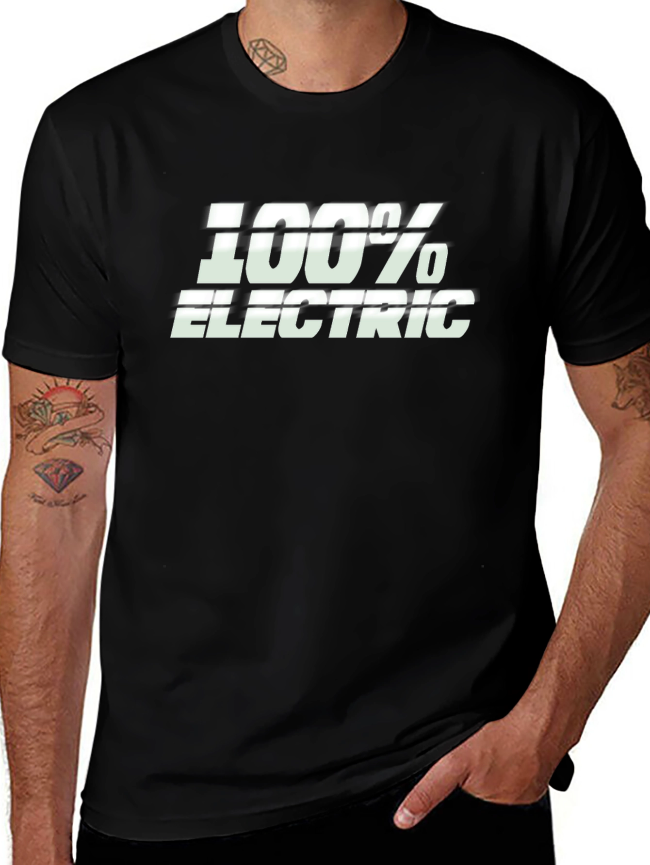 100% Electric Graphic Tee - Black Cotton T-Shirt