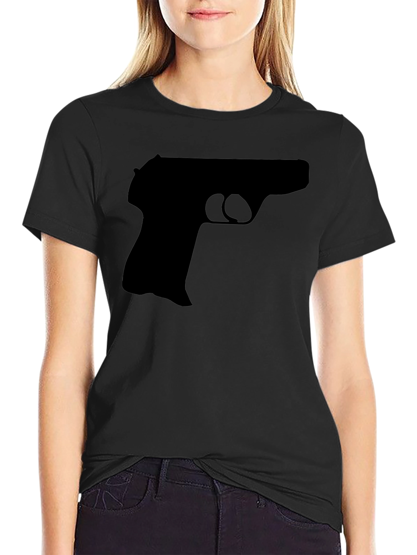 Black Gun Graphic Tee - Bold Statement