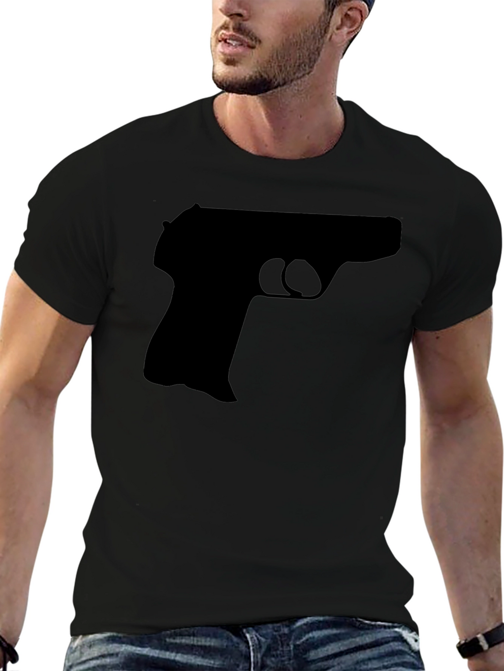 Black Gun Graphic Tee - Bold Statement