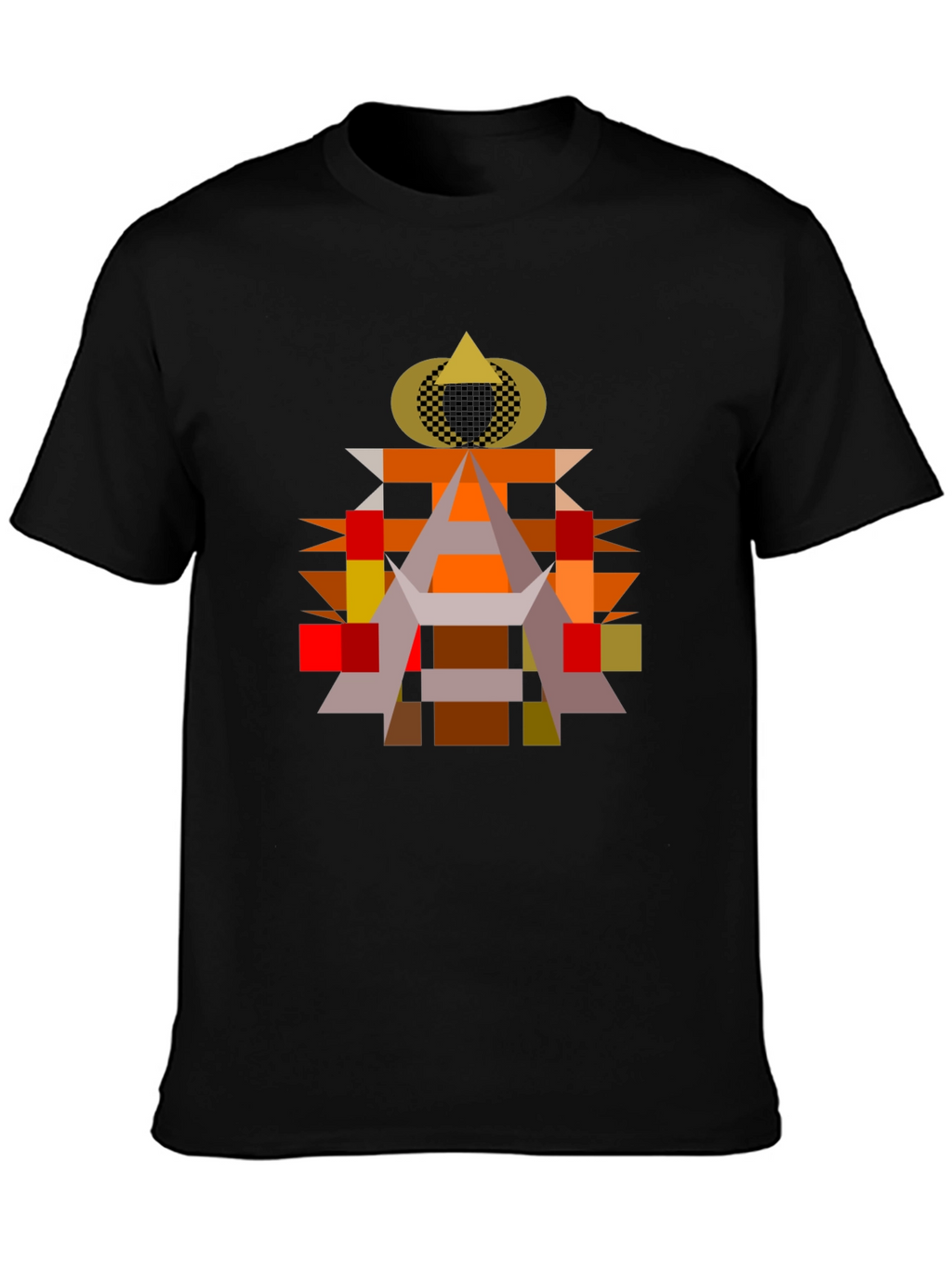Abstract Geometric Art Black T-Shirt
