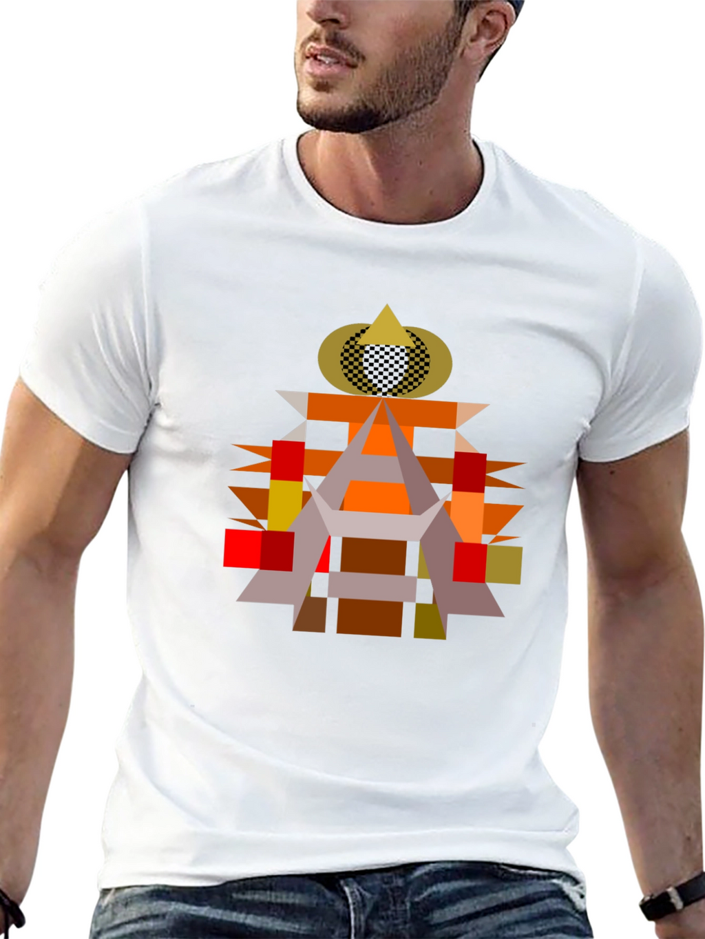 Abstract Geometric Art Black T-Shirt
