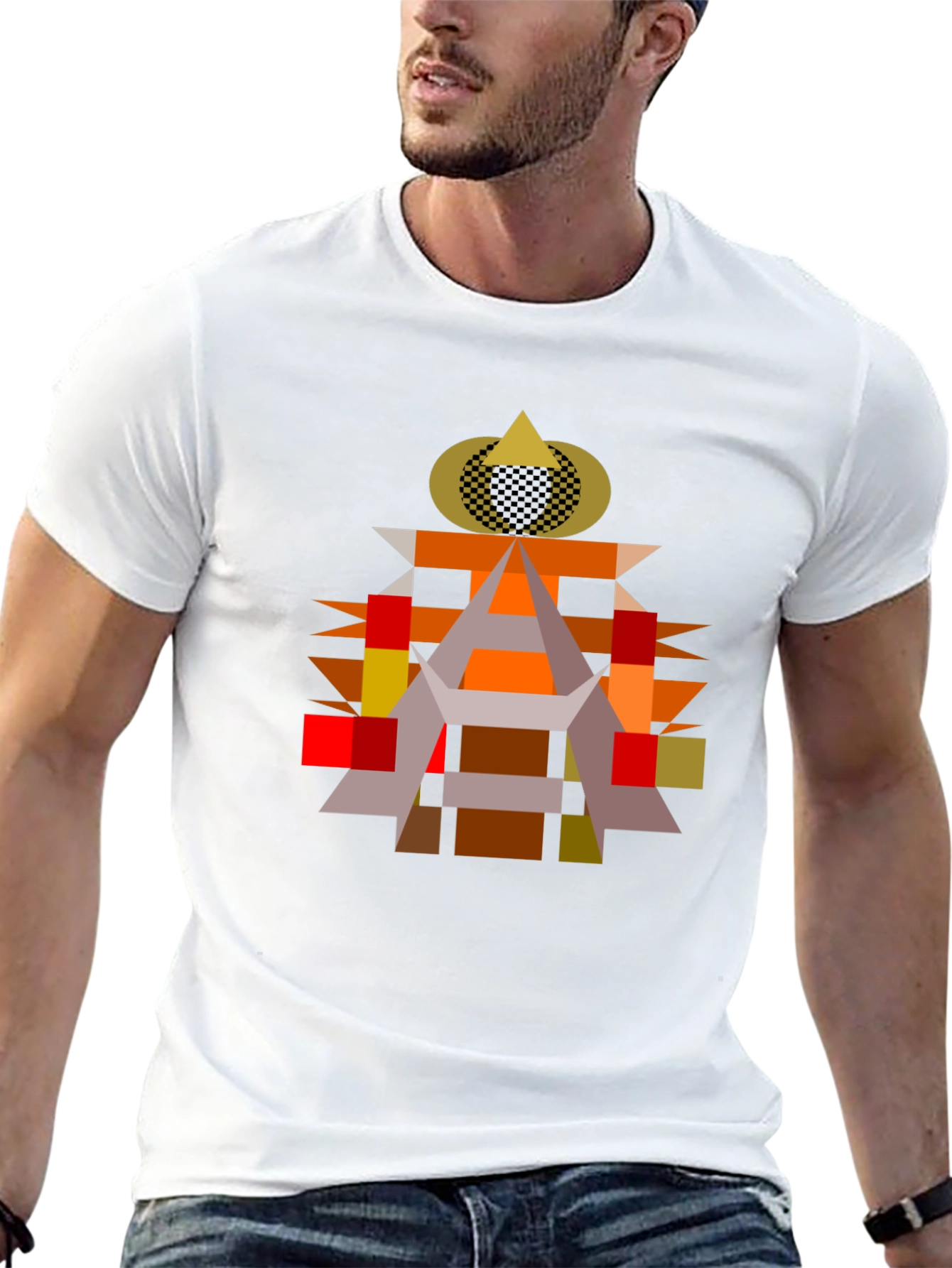 Abstract Geometric Art Black T-Shirt
