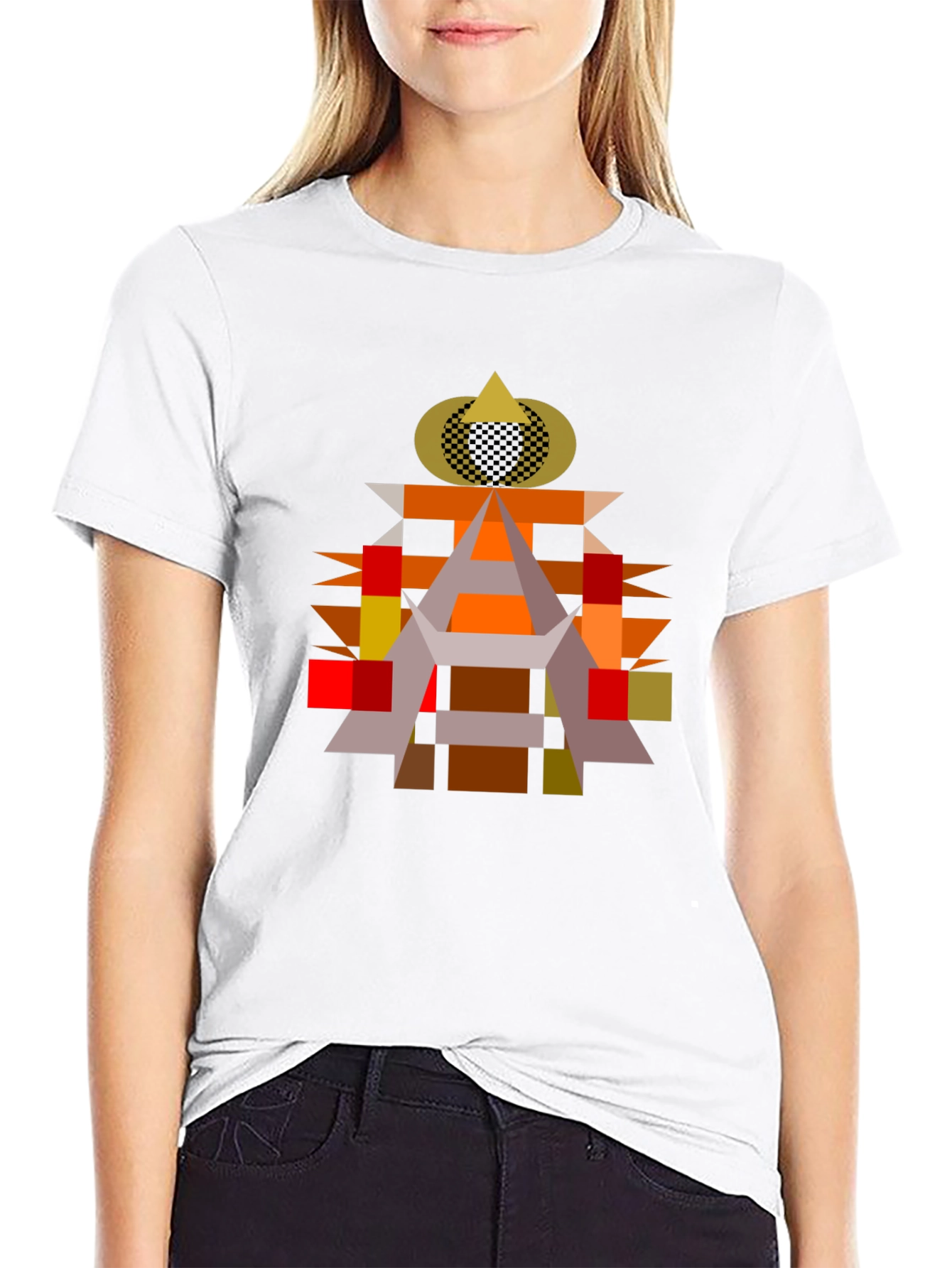 Abstract Geometric Art Black T-Shirt