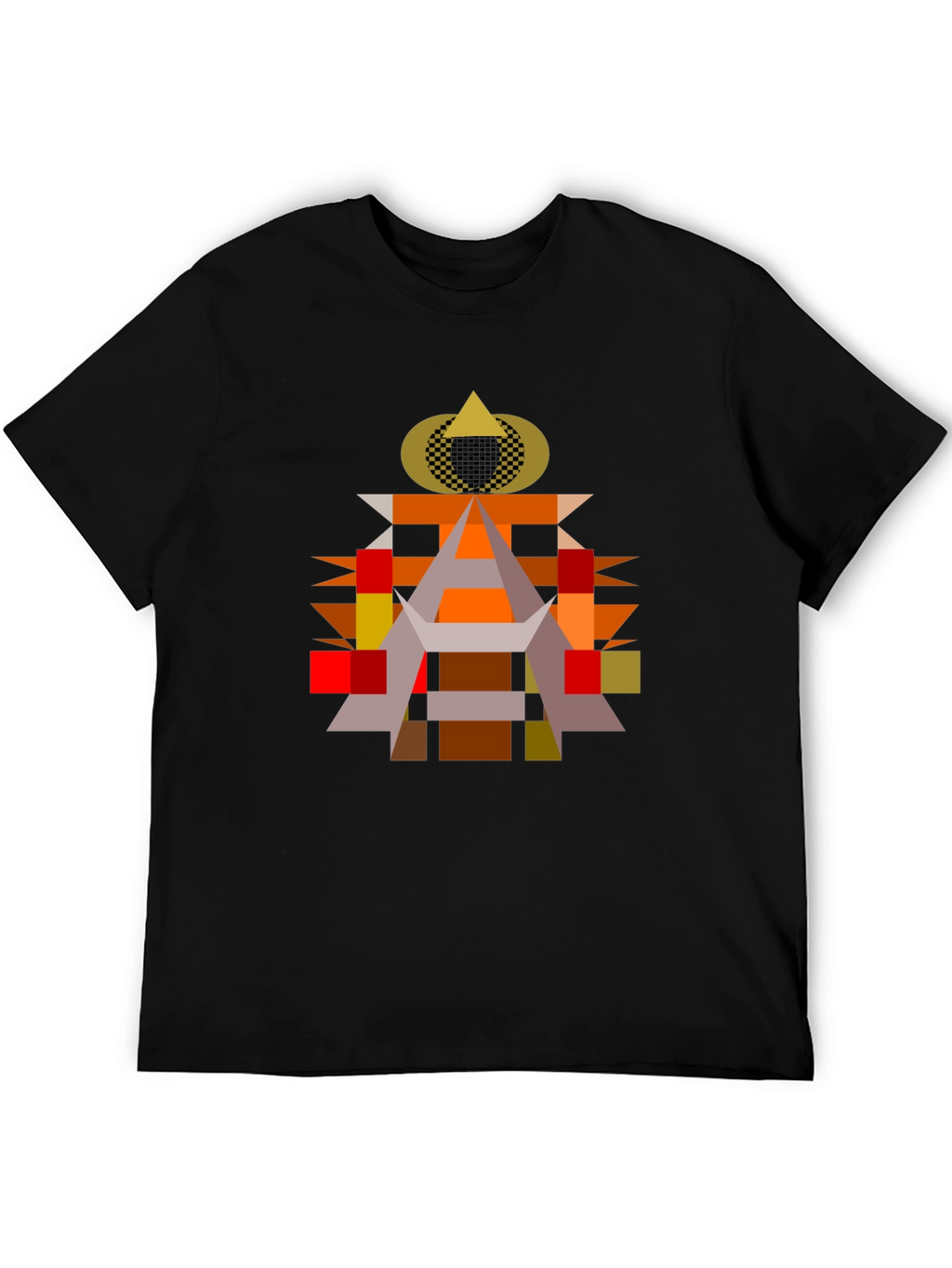 Abstract Geometric Art Black T-Shirt