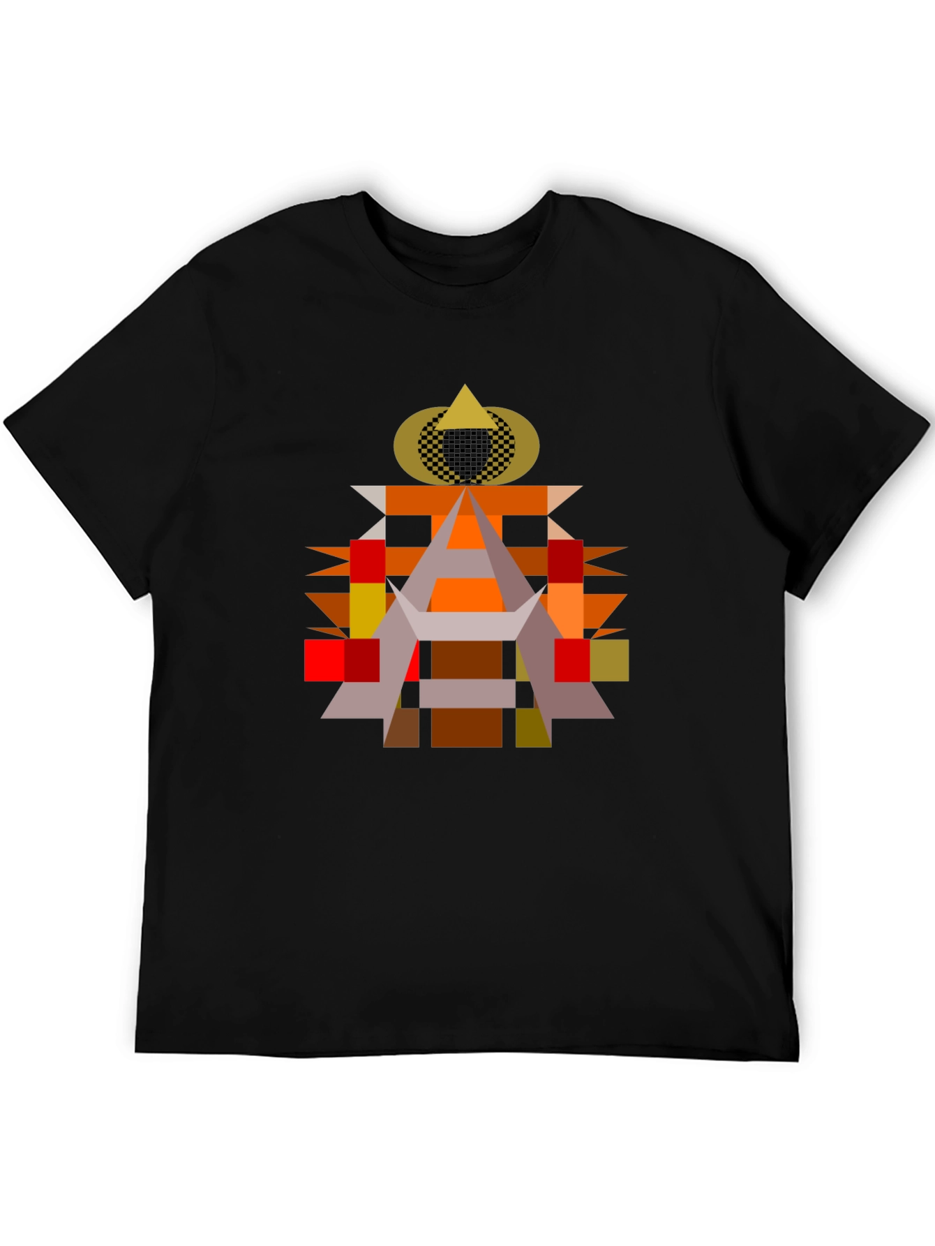Abstract Geometric Art Black T-Shirt