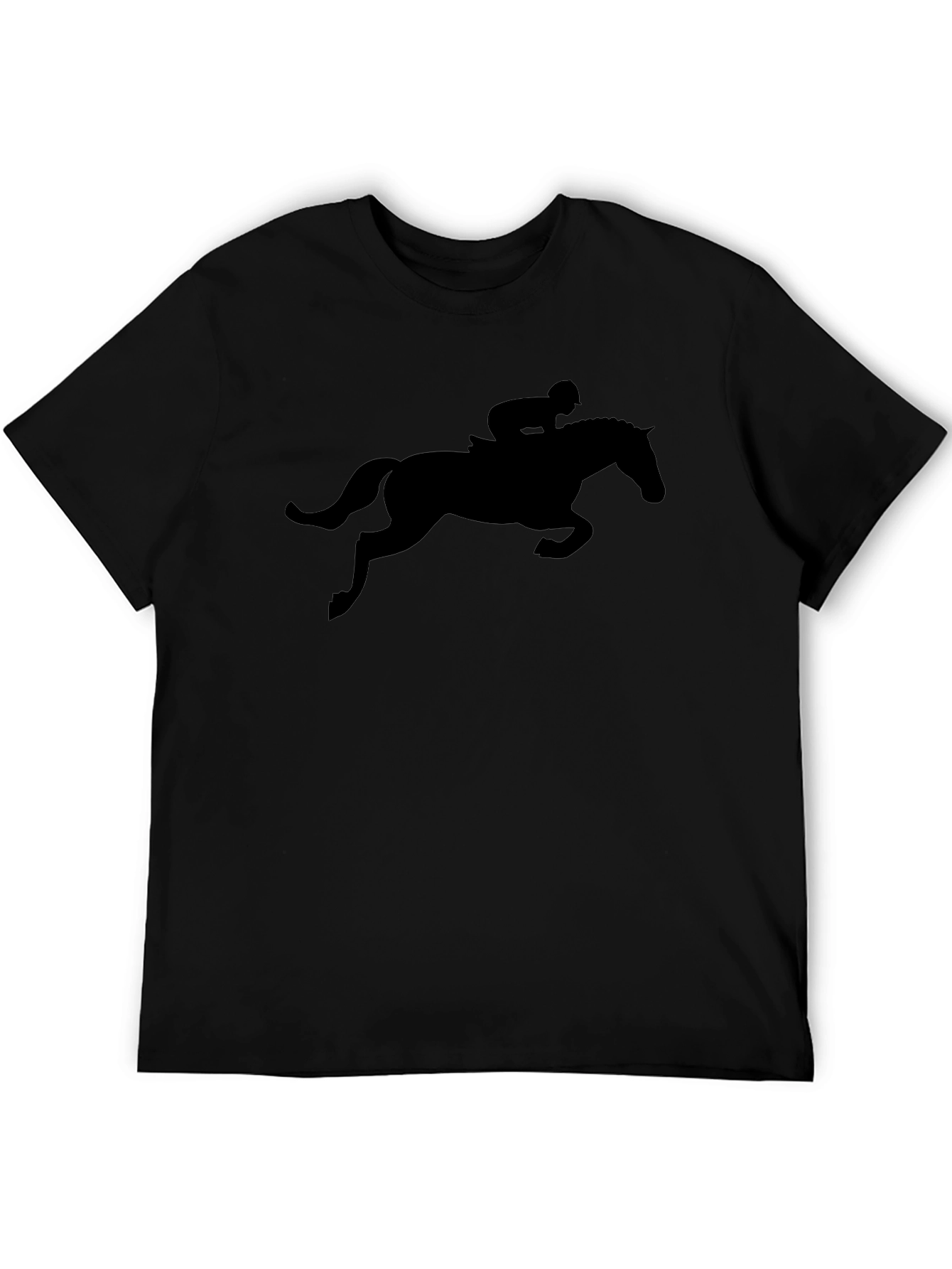 Black Horse Rider Silhouette T-Shirt