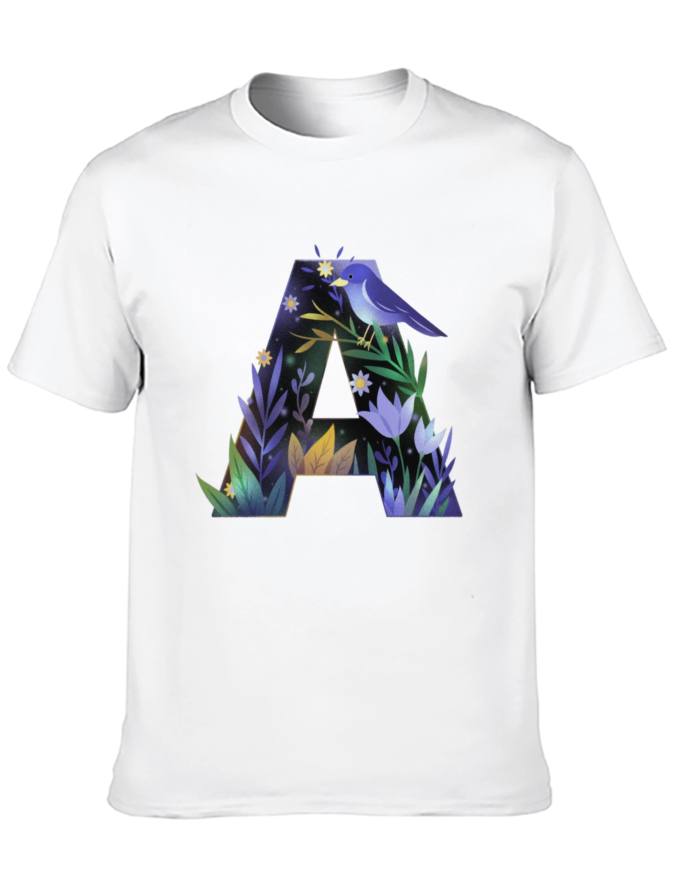 Botanical A Letter Graphic T-Shirt