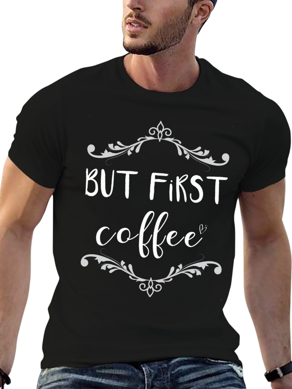 But First Coffee Graphic T-Shirt - Black