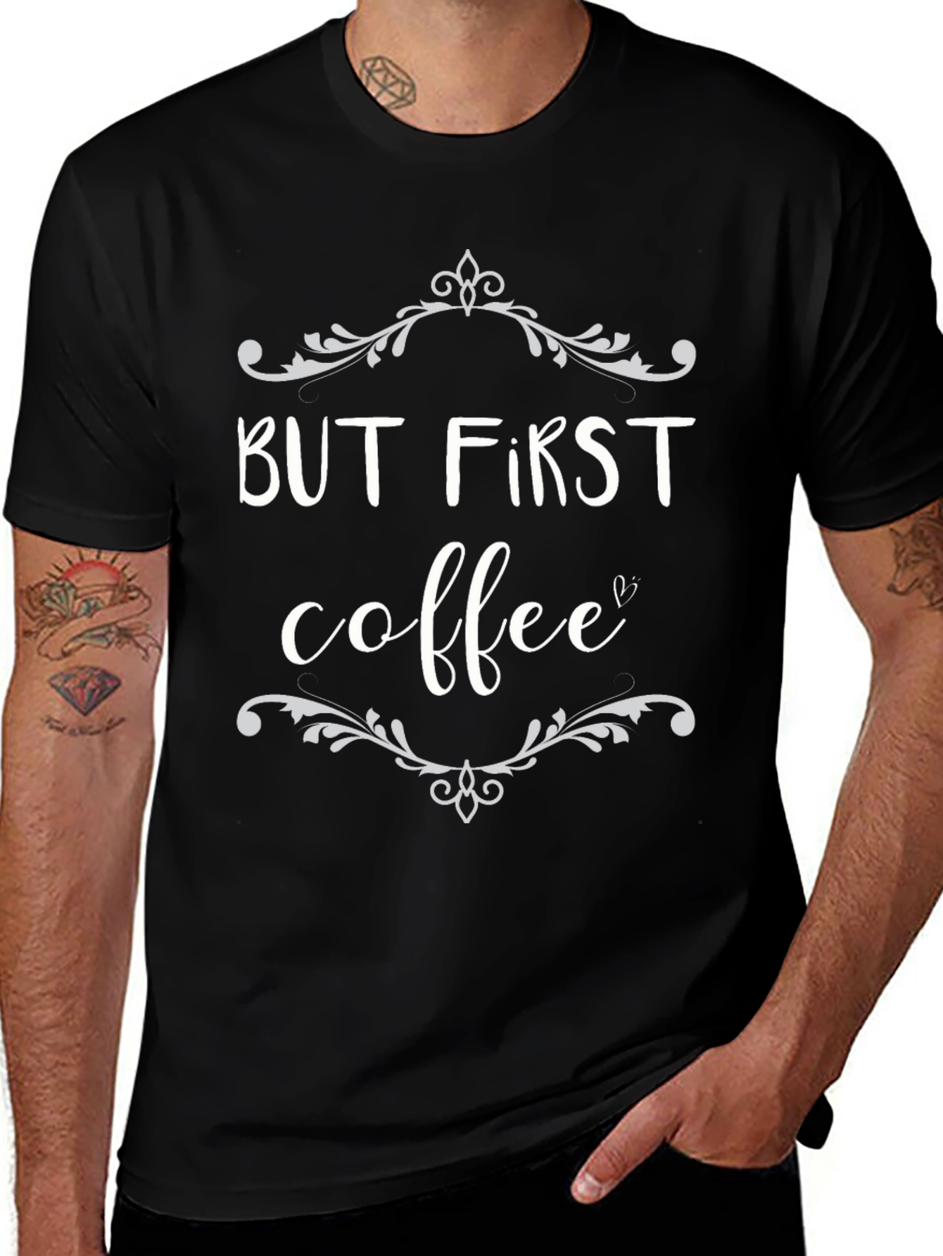 But First Coffee Graphic T-Shirt - Black