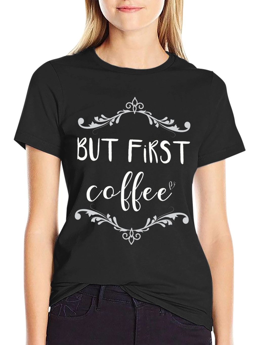 But First Coffee Graphic T-Shirt - Black