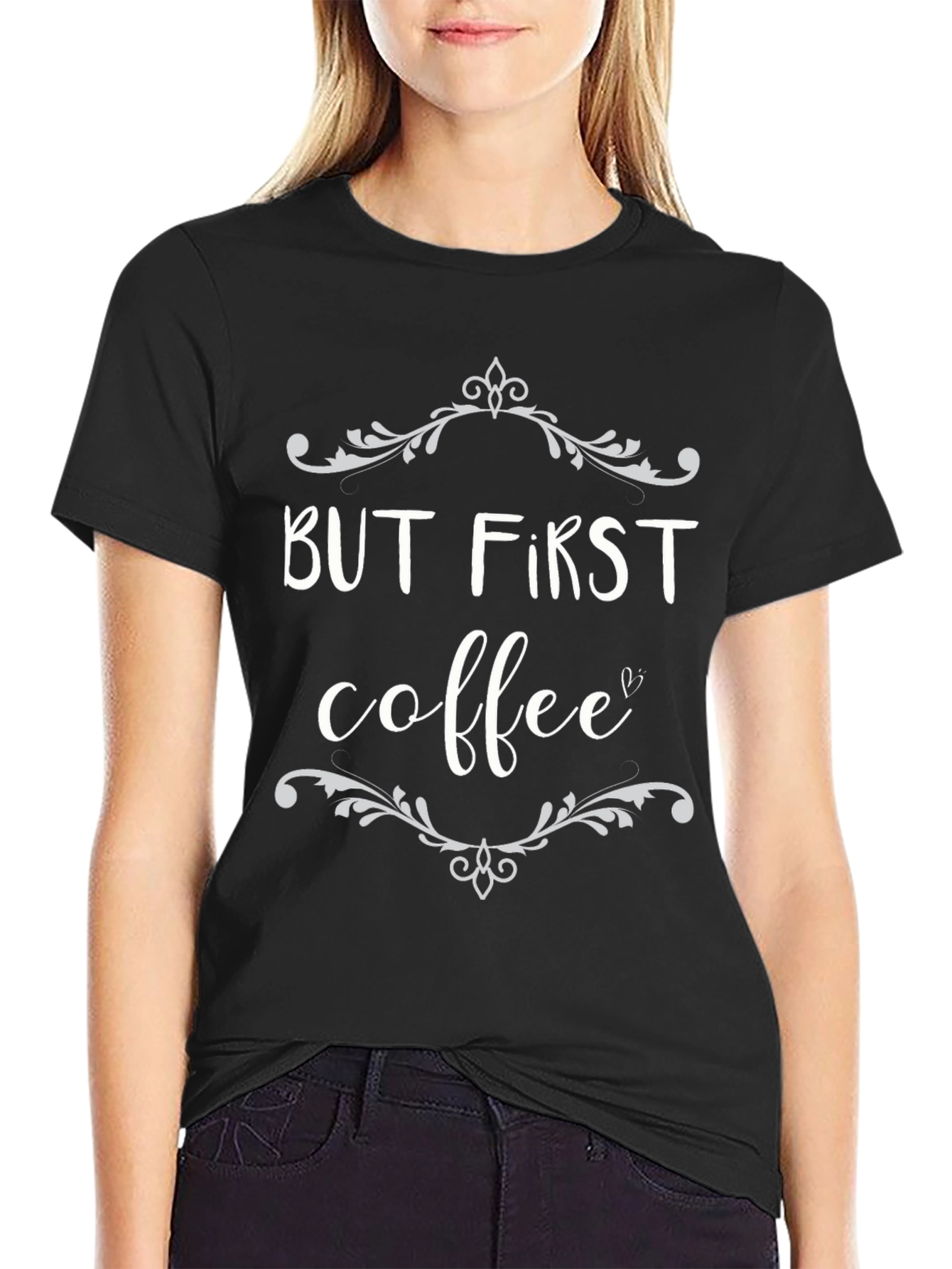 But First Coffee Graphic T-Shirt - Black