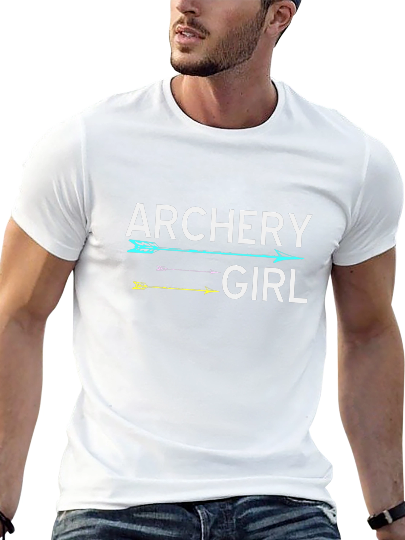 Archery Girl T-Shirt - Black Cotton Tee