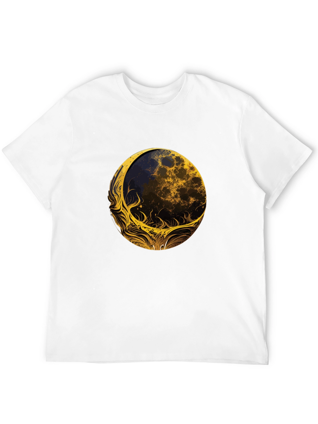 Abstract Moon Graphic Tee - Black