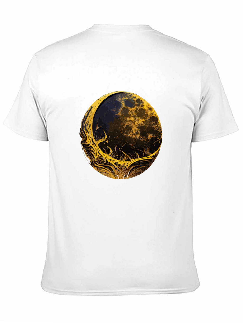 Abstract Moon Graphic Tee - Black