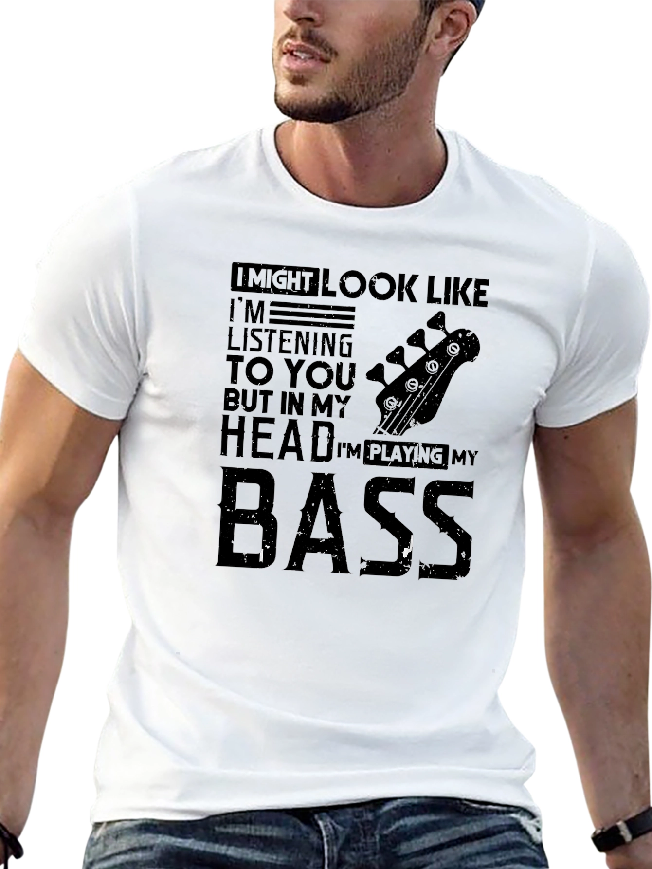 Bass Guitar T-Shirt - Im Playing My Bass in My Head