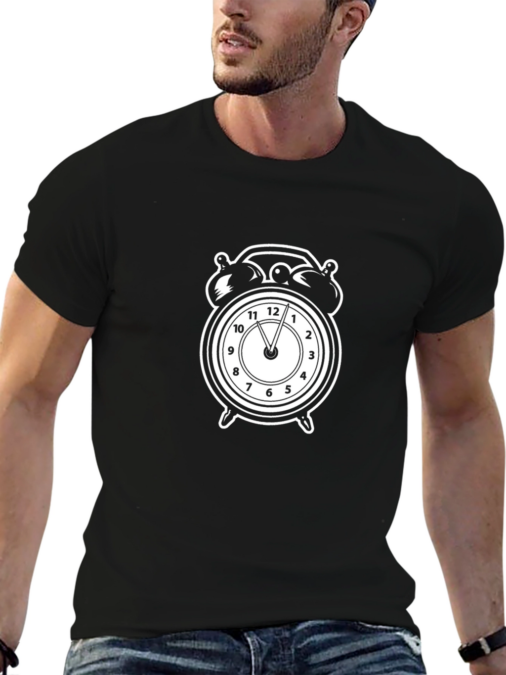 Alarm Clock Graphic Tee - Black T-Shirt
