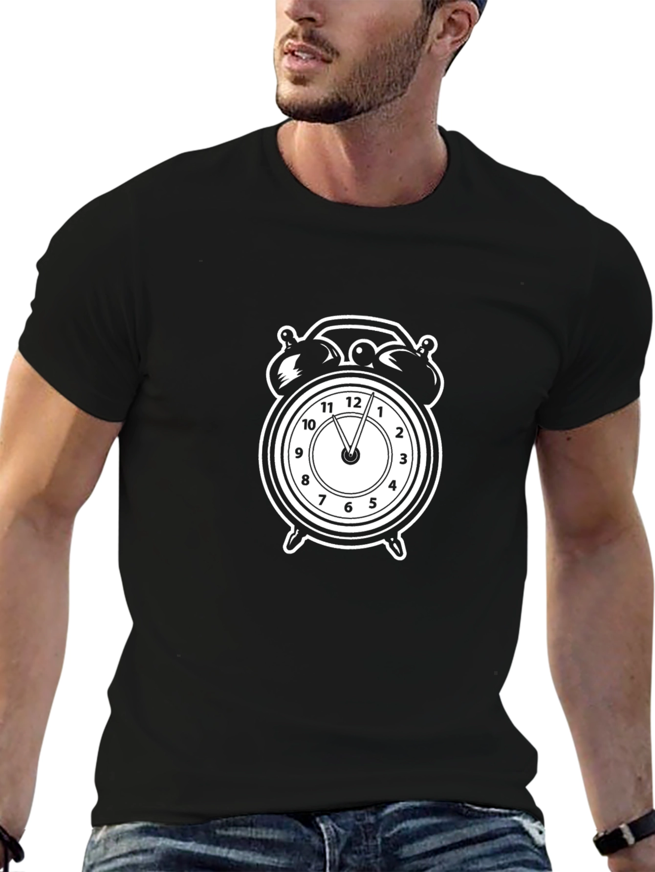 Alarm Clock Graphic Tee - Black T-Shirt