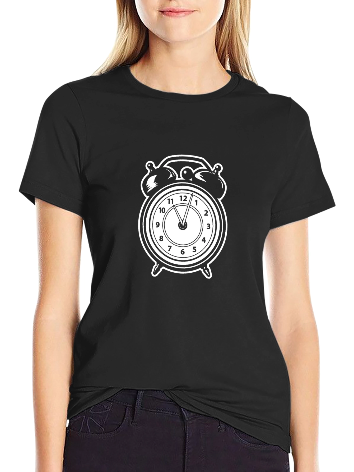 Alarm Clock Graphic Tee - Black T-Shirt