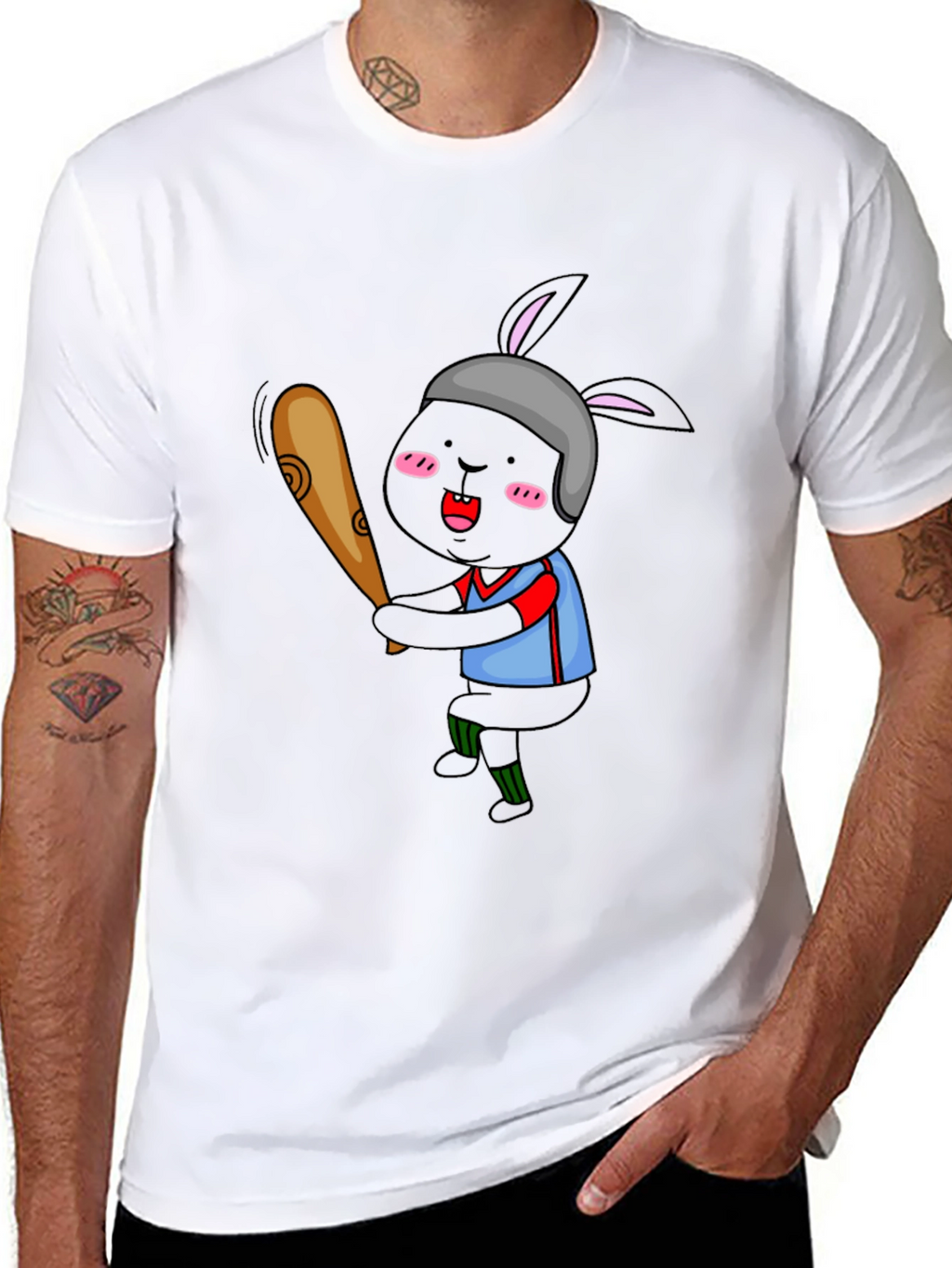 Baseball Bunny Graphic T-Shirt