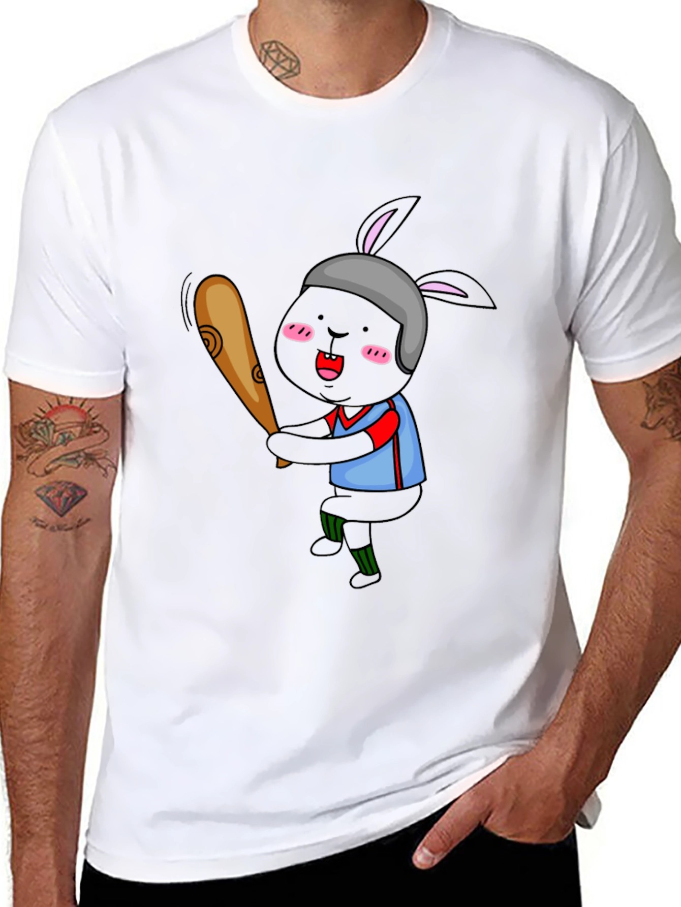 Baseball Bunny Graphic T-Shirt