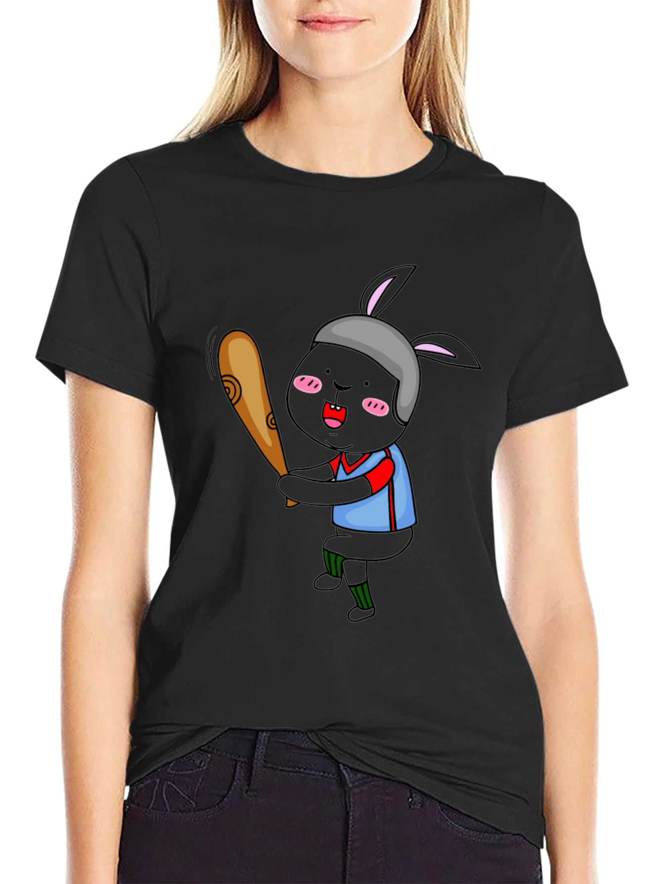 Baseball Bunny Graphic T-Shirt