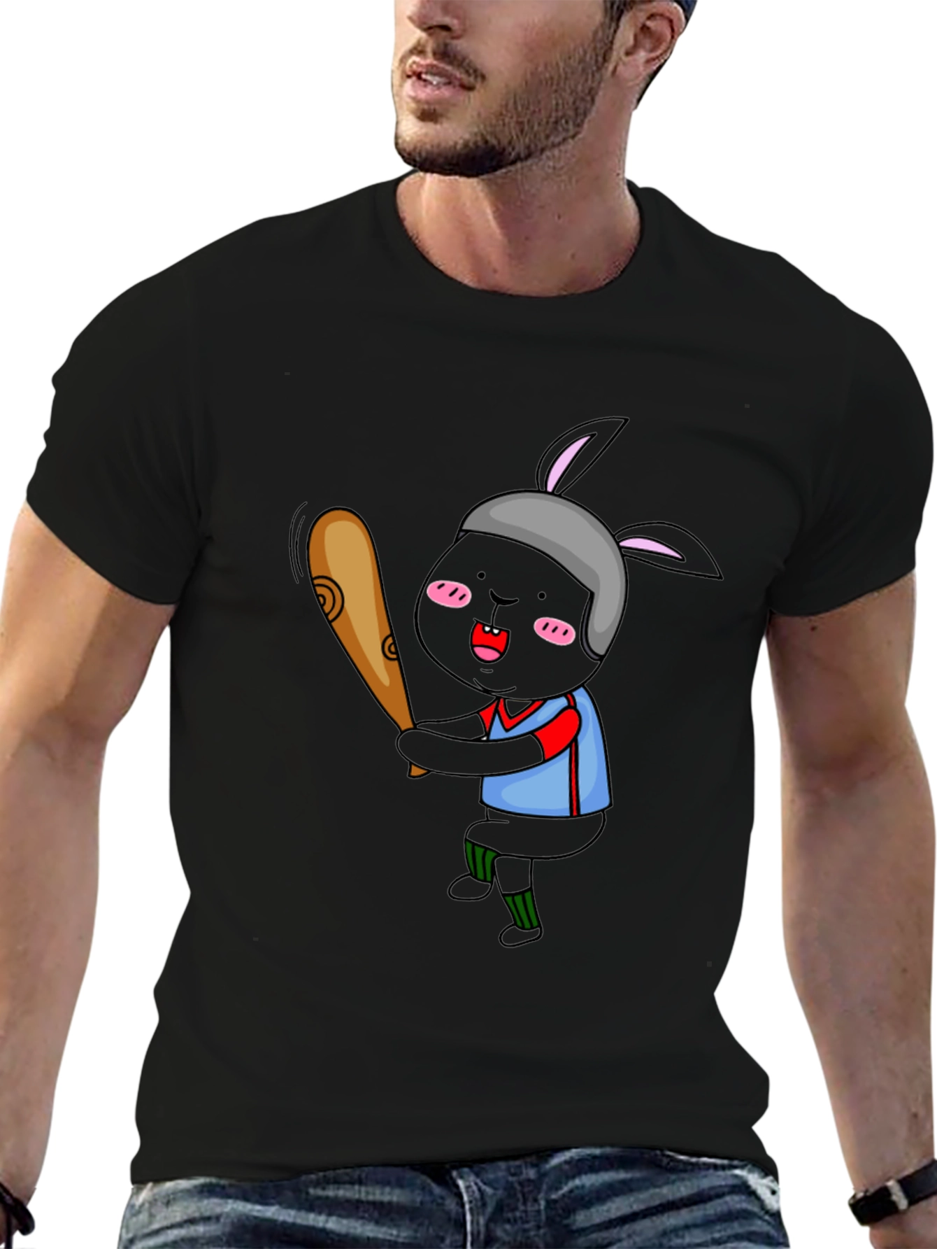Baseball Bunny Graphic T-Shirt