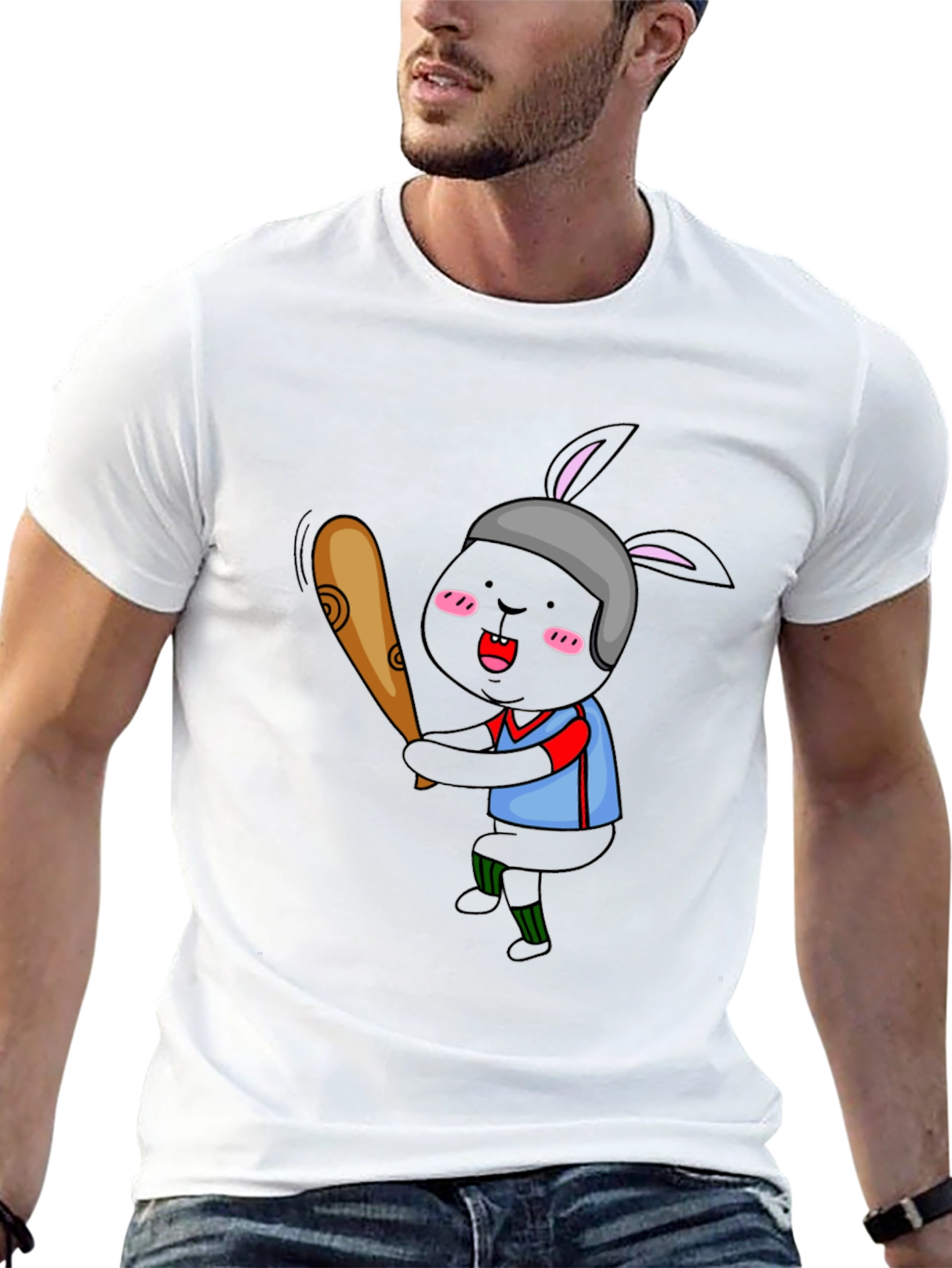 Baseball Bunny Graphic T-Shirt