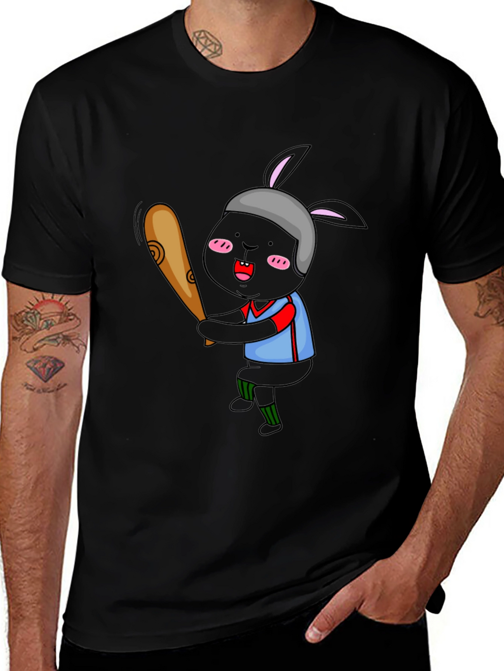 Baseball Bunny Graphic T-Shirt