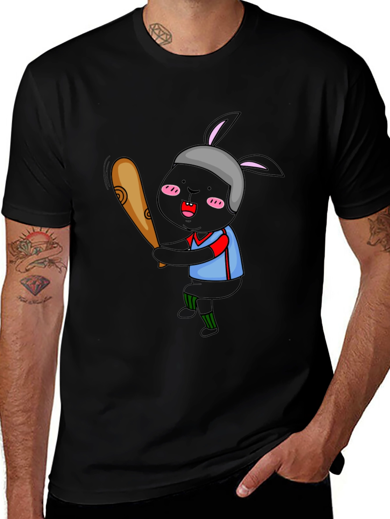 Baseball Bunny Graphic T-Shirt