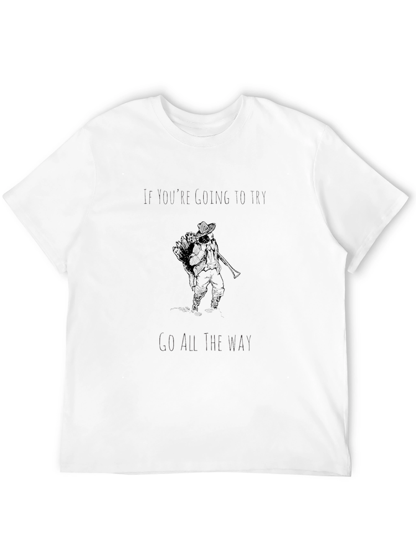 Black Graphic Tee - Im Going Out Go All The Way Design