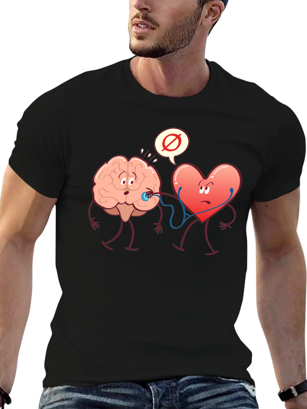Brain vs. Heart Graphic T-Shirt